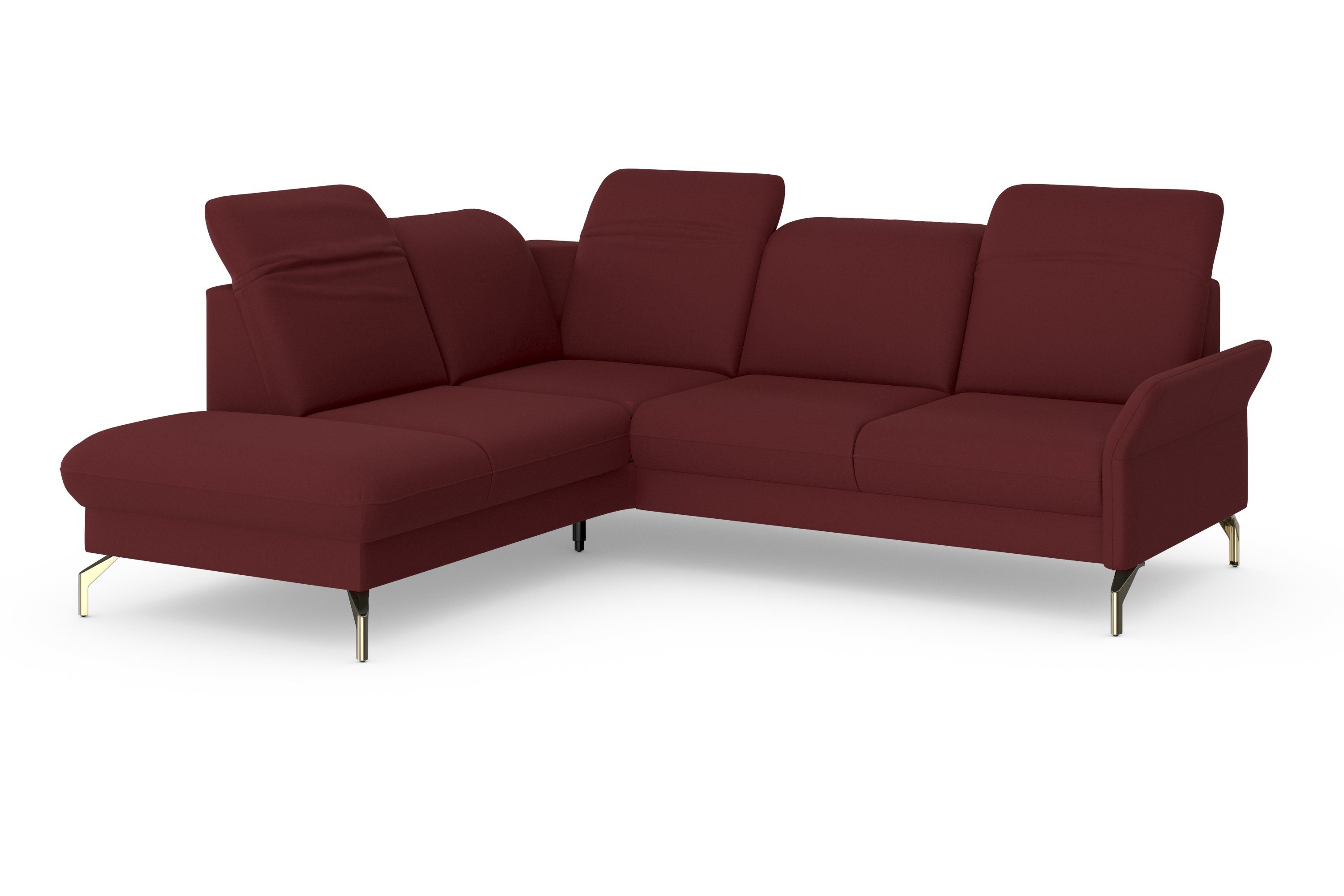 sit&more Hoekbank Fashion L-vorm naar keuze met verstelbare hoofdsteun, uittrekzitting, motorisch, nikkel poten