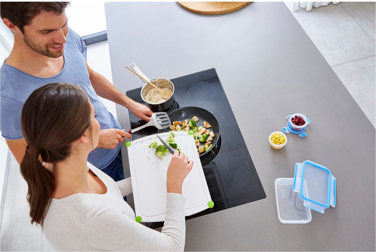 Emsa Vershoudtrommel Clip & Close Set, rechthoekig, 100 % dichte opbergdozen vaatwasser-, vries-, magnetronbestendig, made in germany (set, 10-delig)