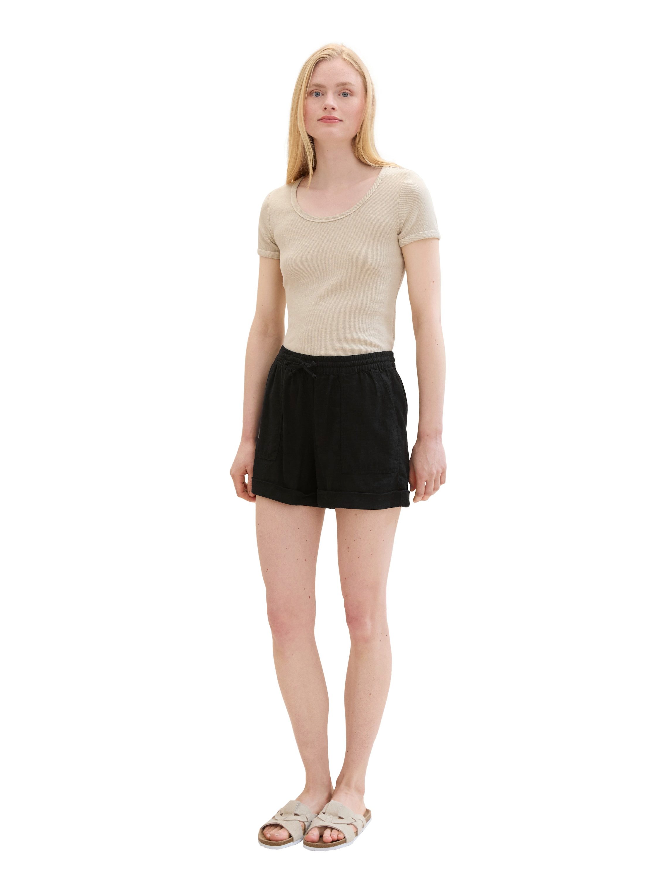 Tom Tailor Denim Short met steekzakken opzij