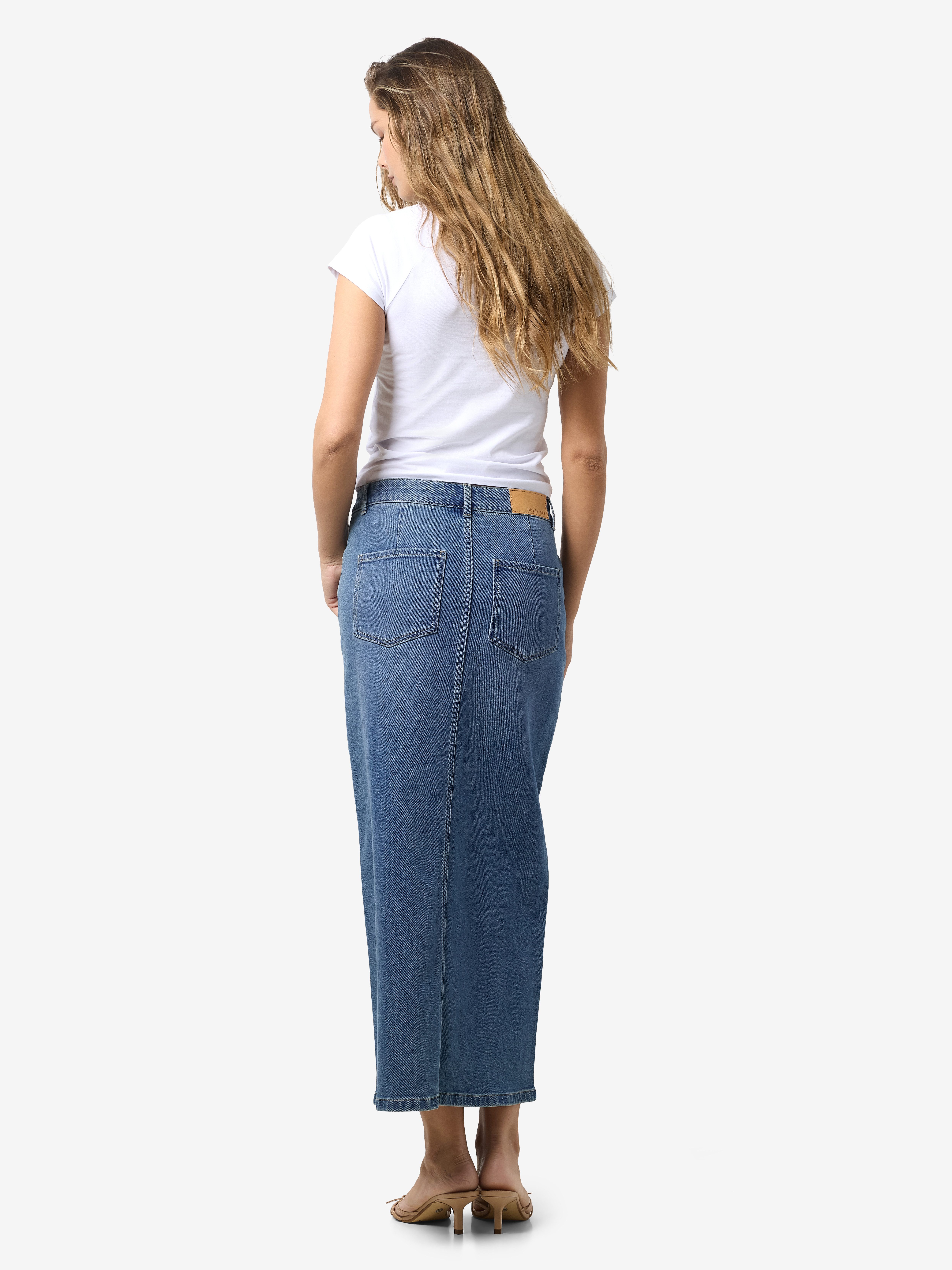 Noisy may Jeans rok NMKATH NW SLIT MIDI SKIRT VI477MB NOOS
