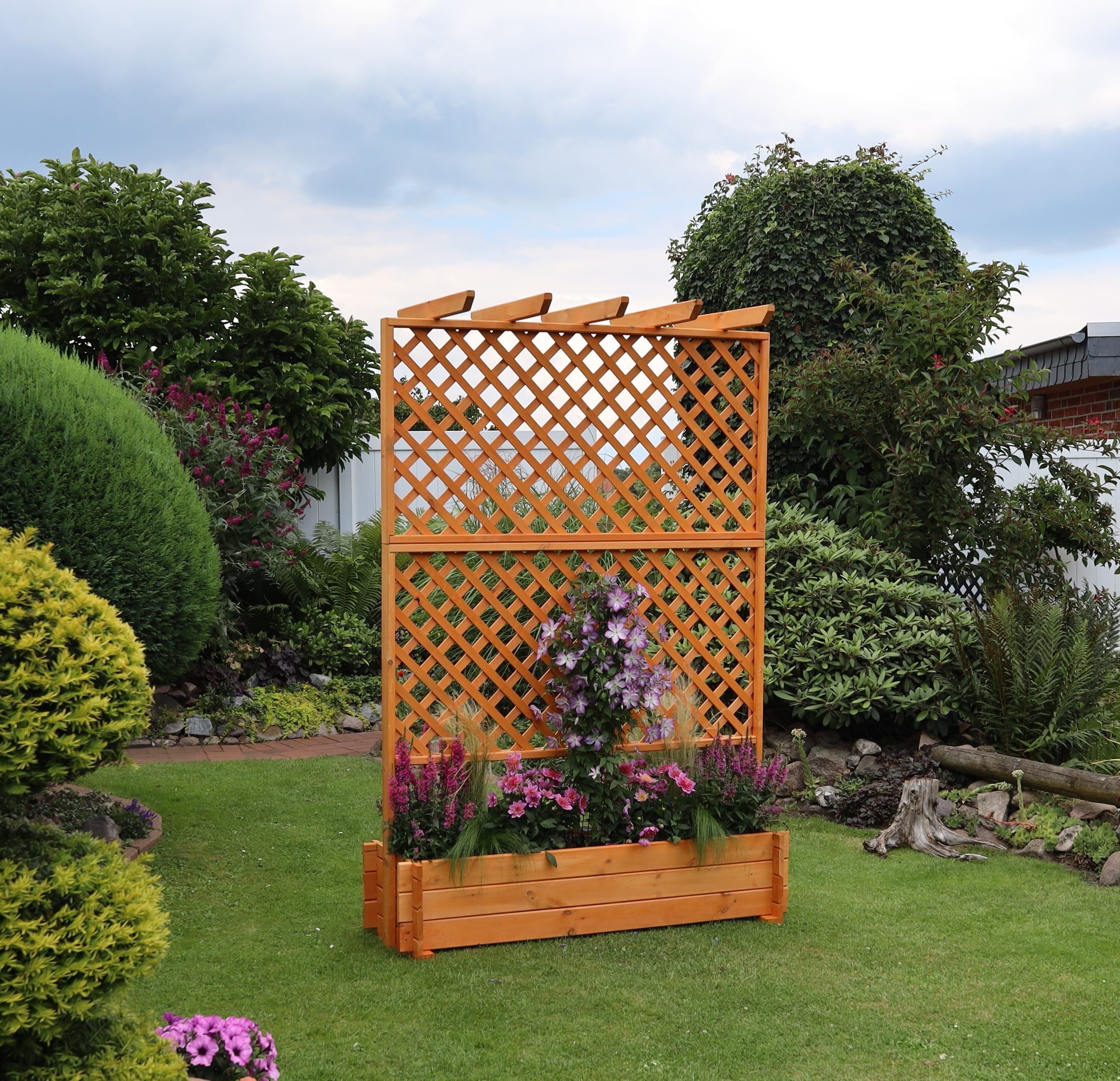 promadino Rek Pergola met plantenbak, bxdxh: 140x65x200 cm
