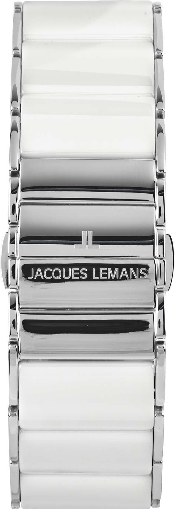 Jacques Lemans Keramisch horloge Dublin Quartz horloge, armbanduhr, dameshorloge, parelmoer wijzerplaat, keramische band