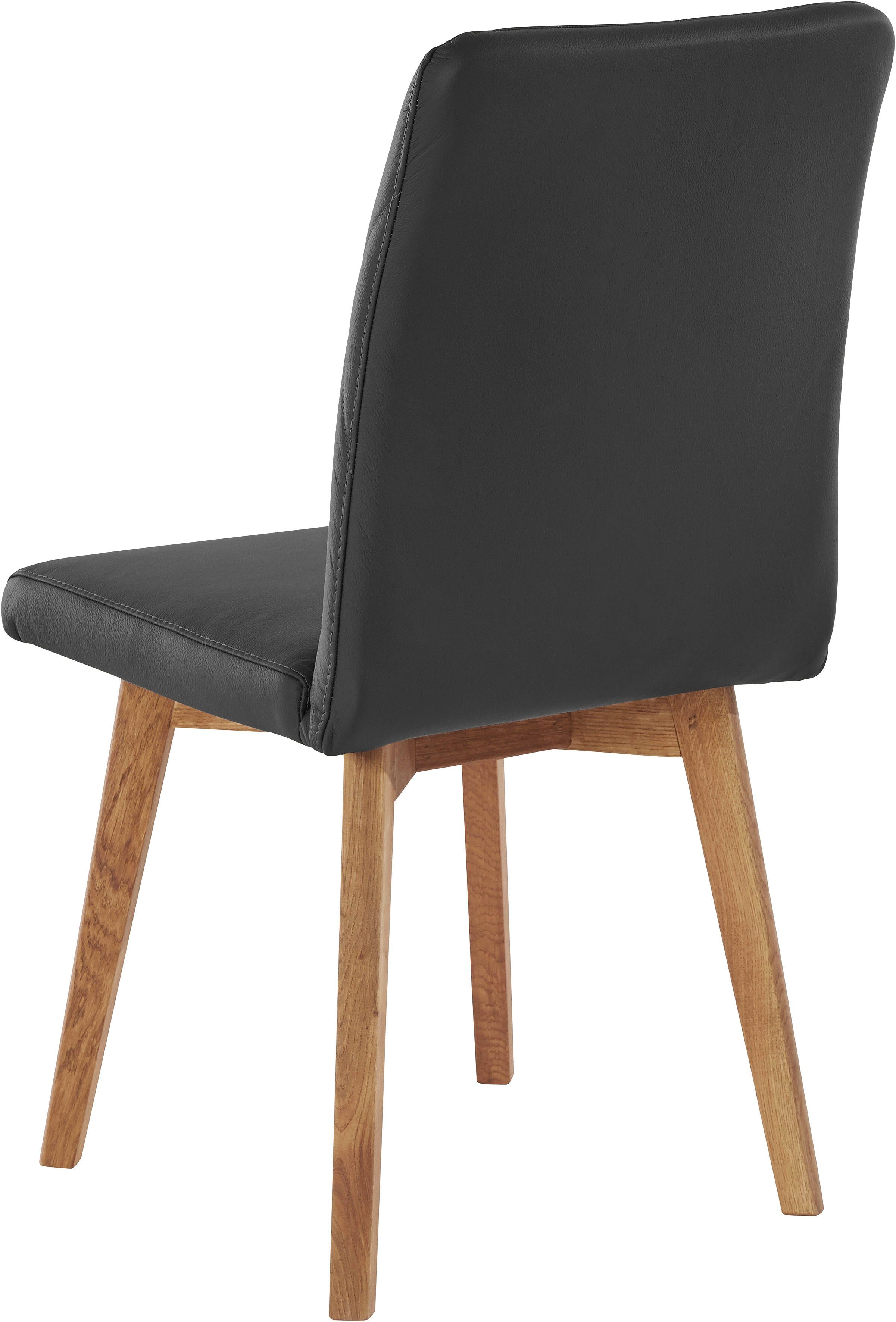 Home affaire Eetkamerstoel Brest Frame van eiken massief hout geolied (2 stuks)