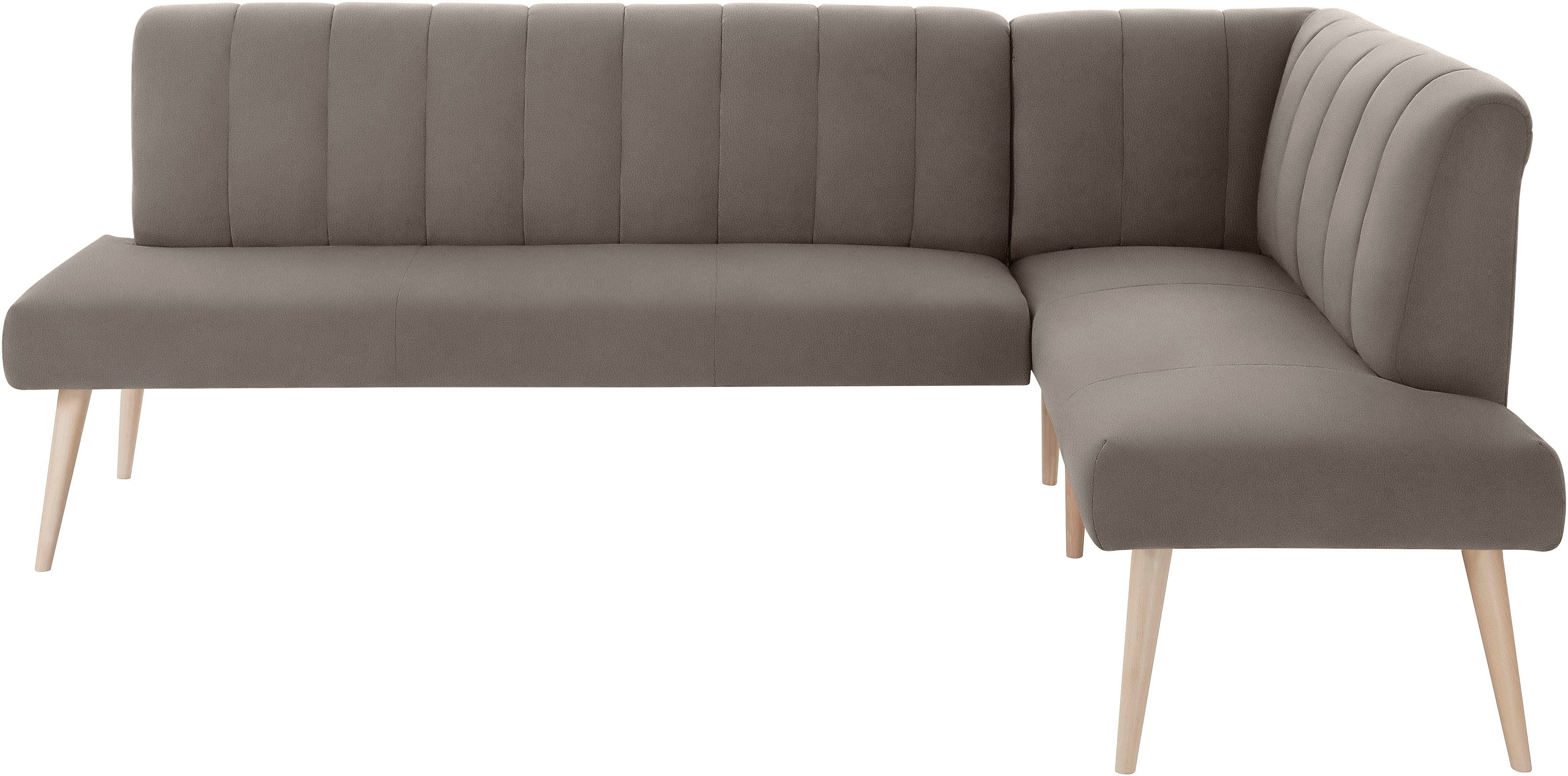 exxpo - sofa fashion Hoekbank Costa, moderne rugstikking, comfortabel en elegant, hoge houten voet