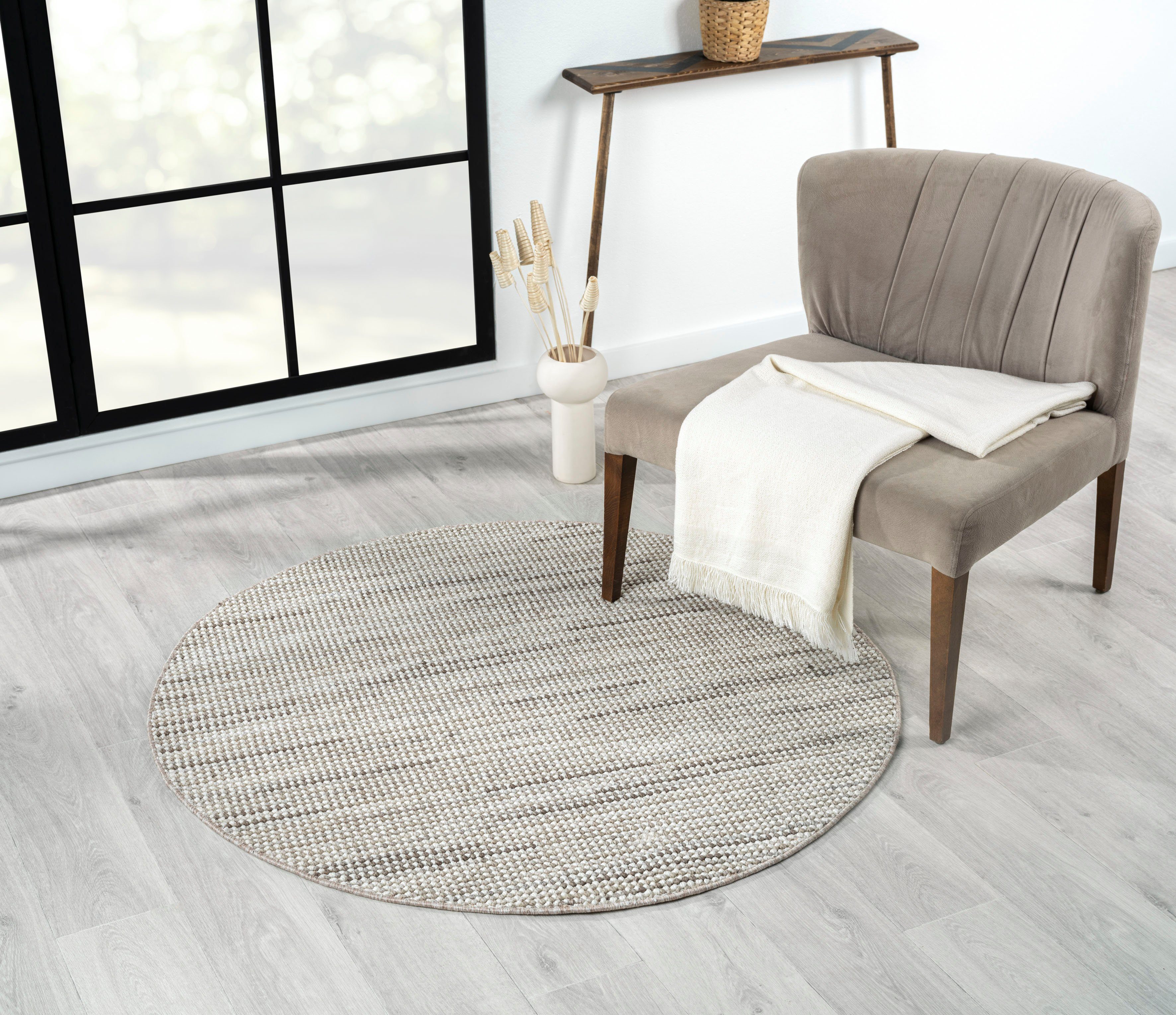 Myflair Möbel & Accessoires Vloerkleed AVA Uni kleuren, gemêleerd, sisal-look, ook verkrijgbaar in rechthoekig