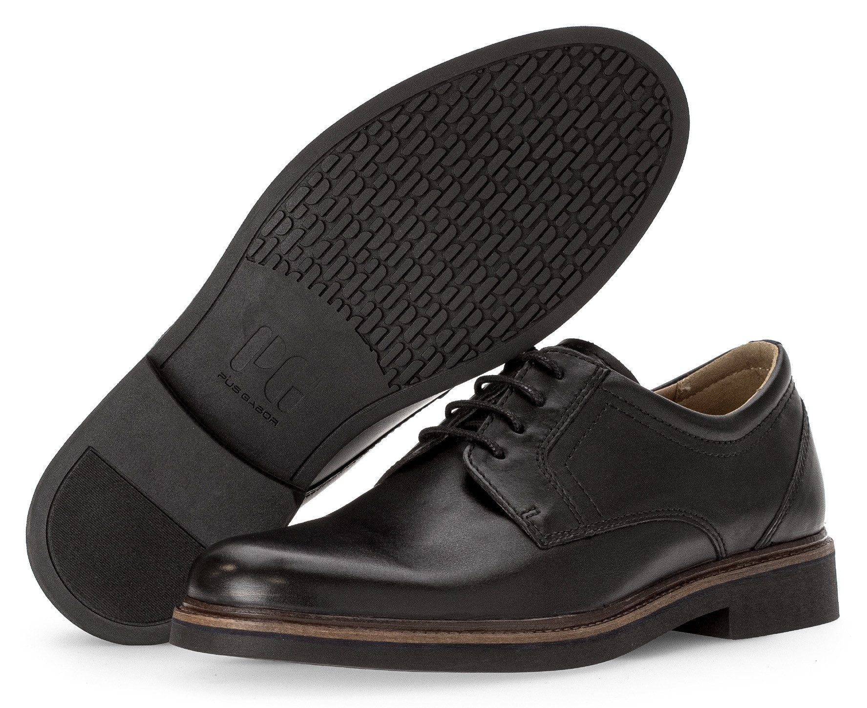 Pius Gabor Veterschoenen , blokhak, business schoen, lage schoen met siersteken, g-breedte