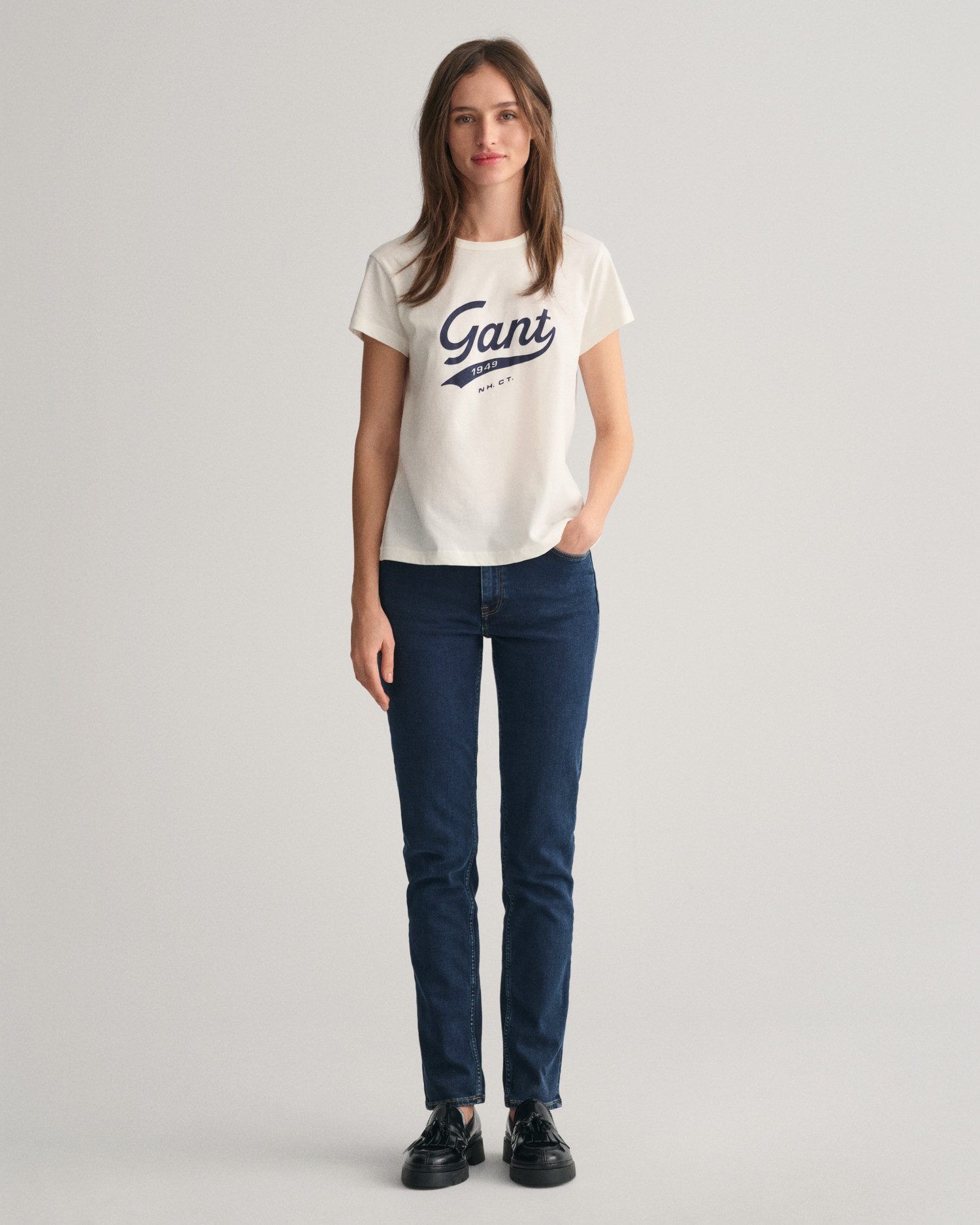 Gant Slim fit jeans SLIM SUPER STRETCH JEANS 5-pocket stijl hoog elastisch
