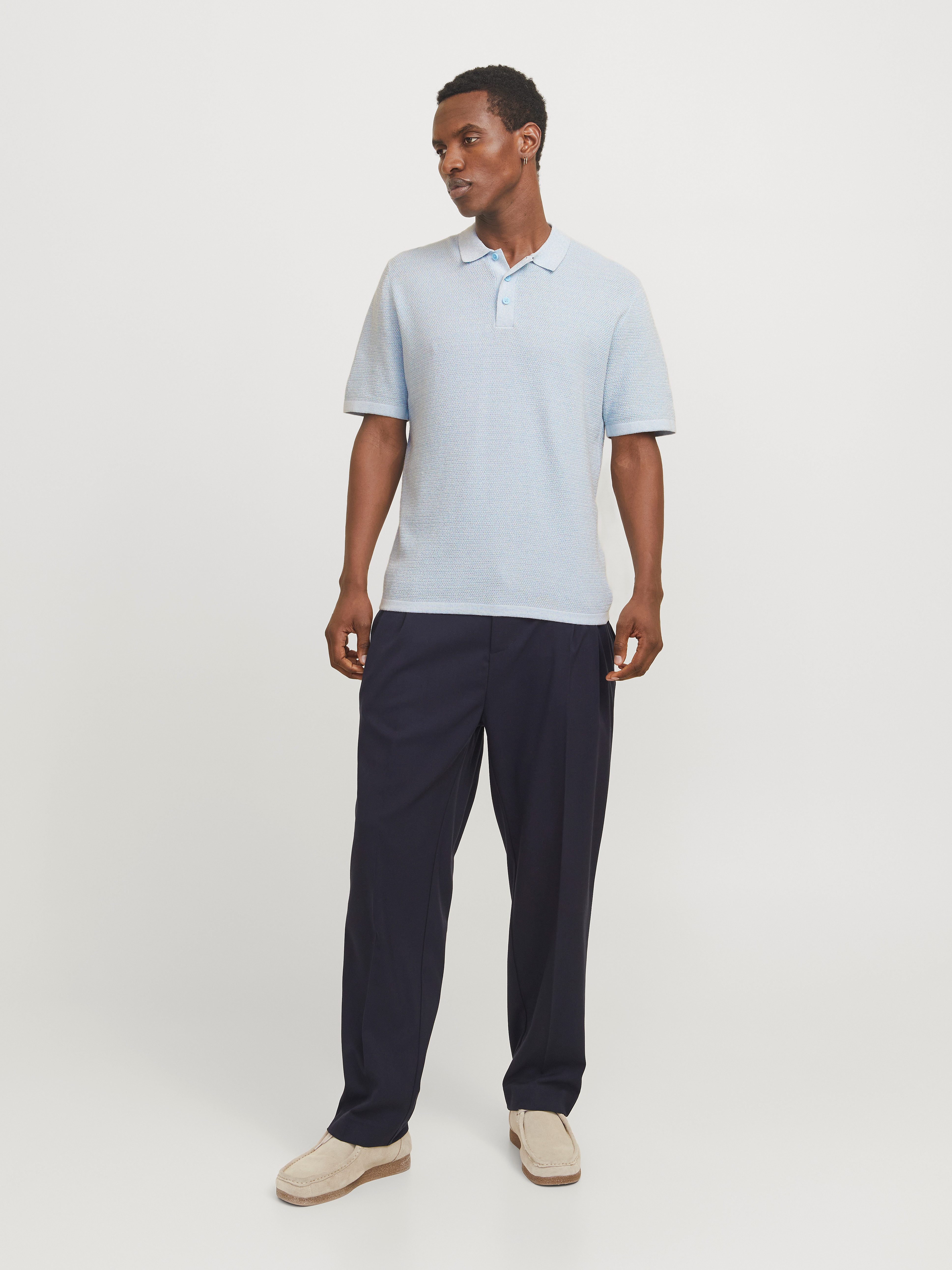 Jack & Jones Trui met korte mouwen JJEGEORGE KNIT POLO SS SN