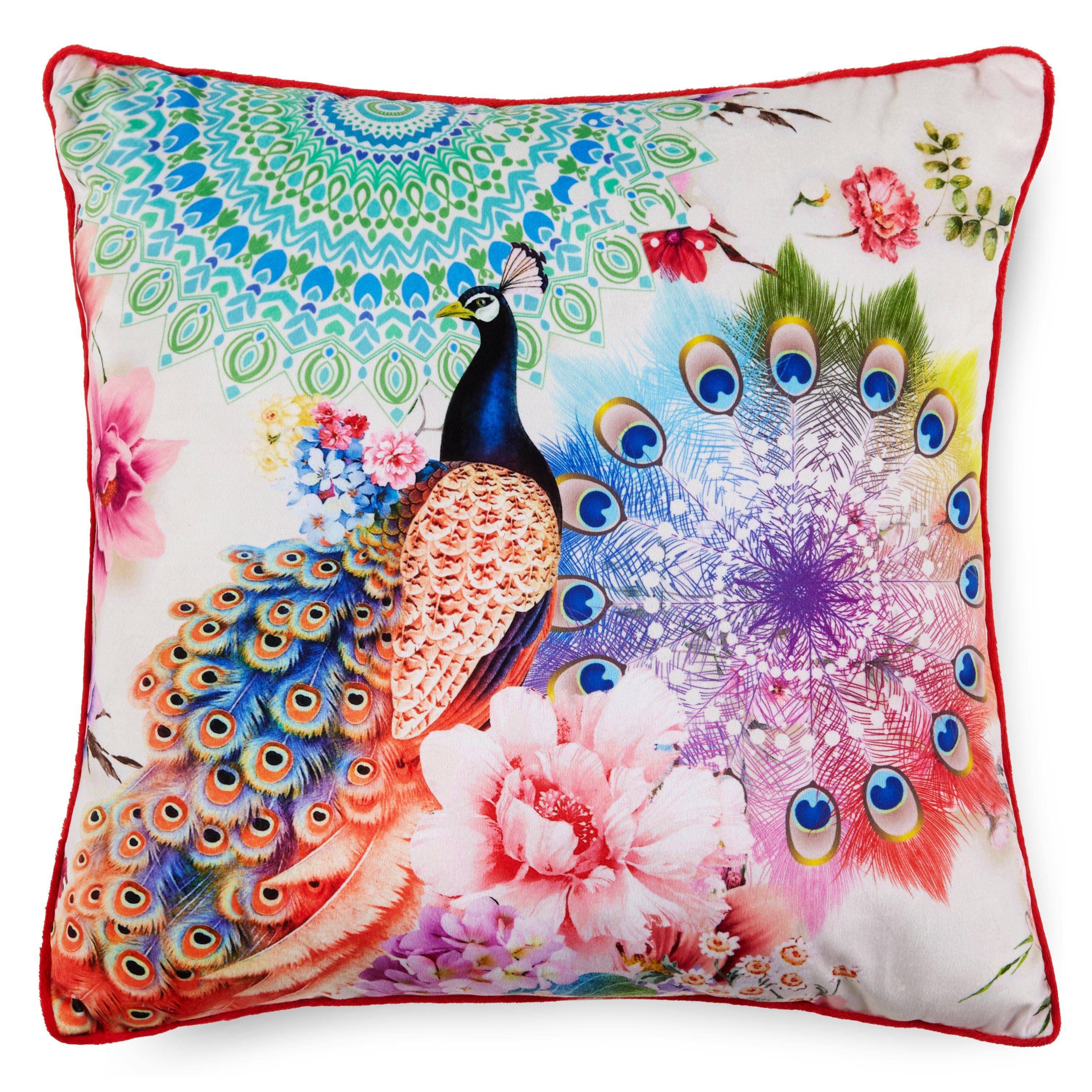 hip Sierkussen Bengta Met vulling, 1 stuk, Bies, 30x60, Omkeerbaar, Zacht, Mandala, Zand (1 stuk)