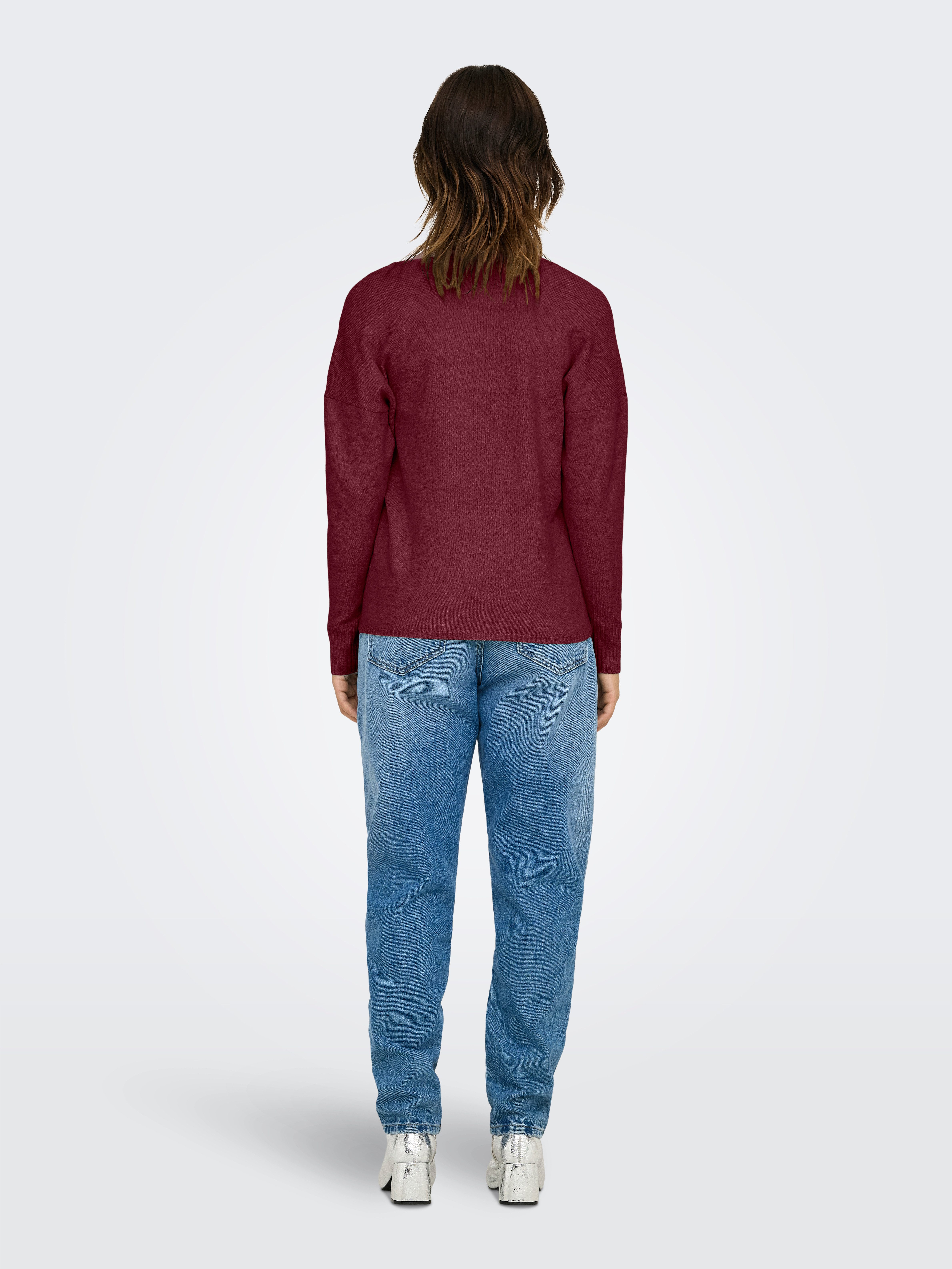 Only Trui met V-hals ONLRICA LIFE L/S V-NECK PULLO KNT NOOS