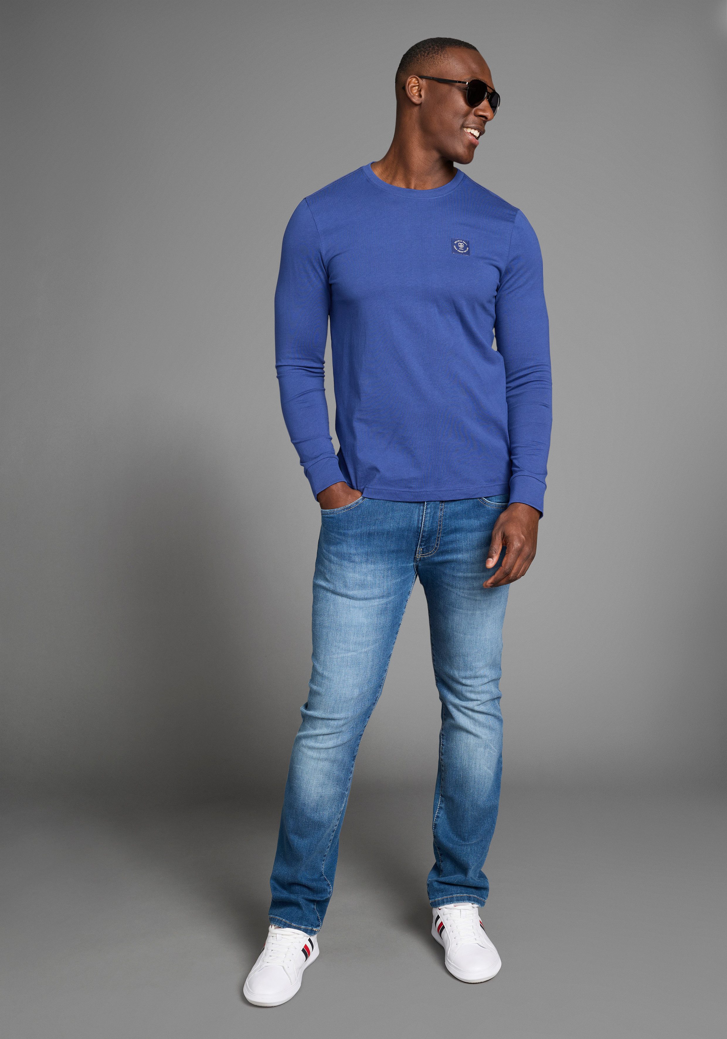 DELMAO Shirt met ronde hals met merklabel
