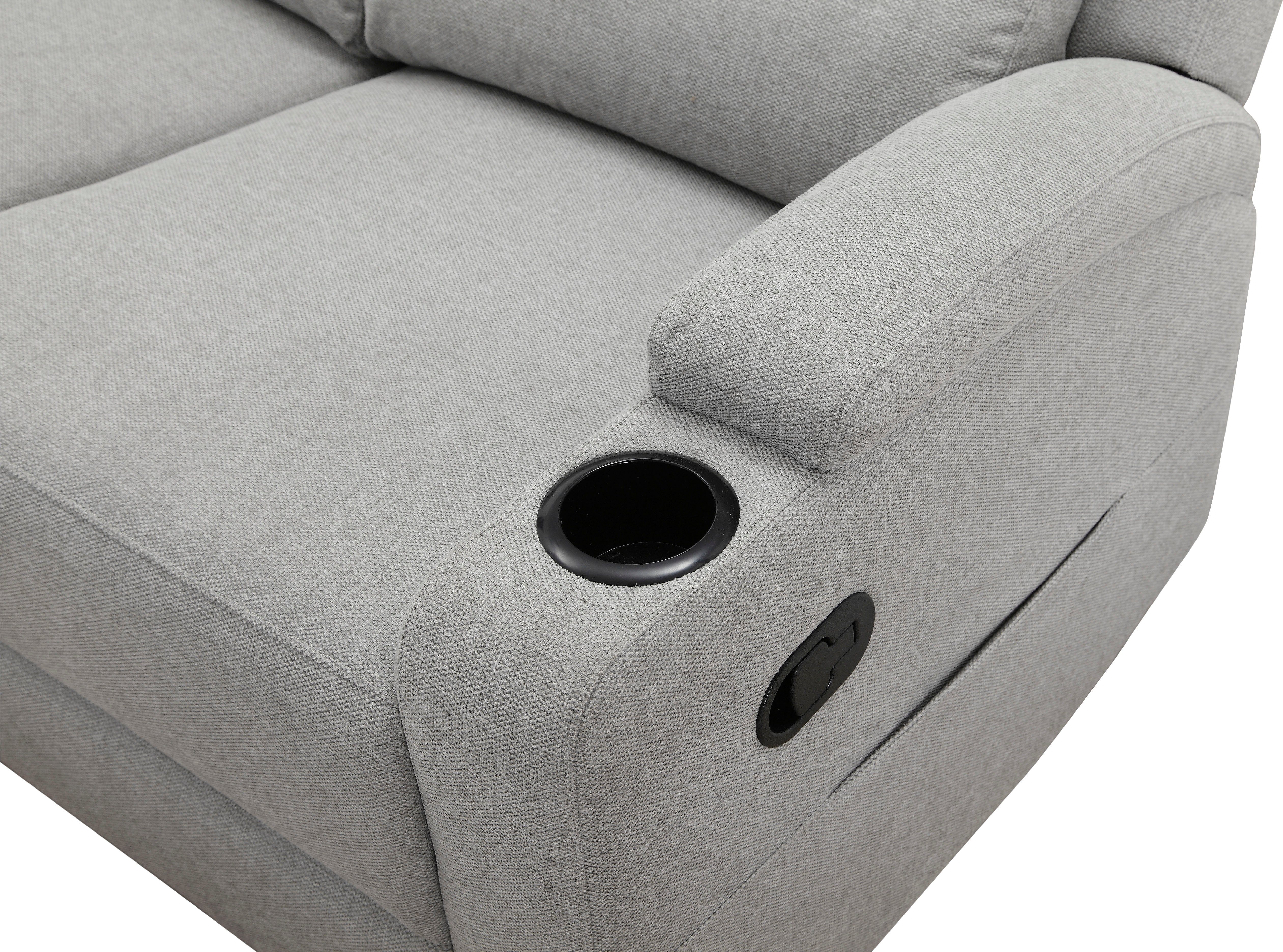 Home affaire Hoekbank Napori multimediabank, 3 bioscoopstoelen XXL, L-model, Bioscoopbank met relaxfunctie, bekerhouder, opbergvak en opbergbox
