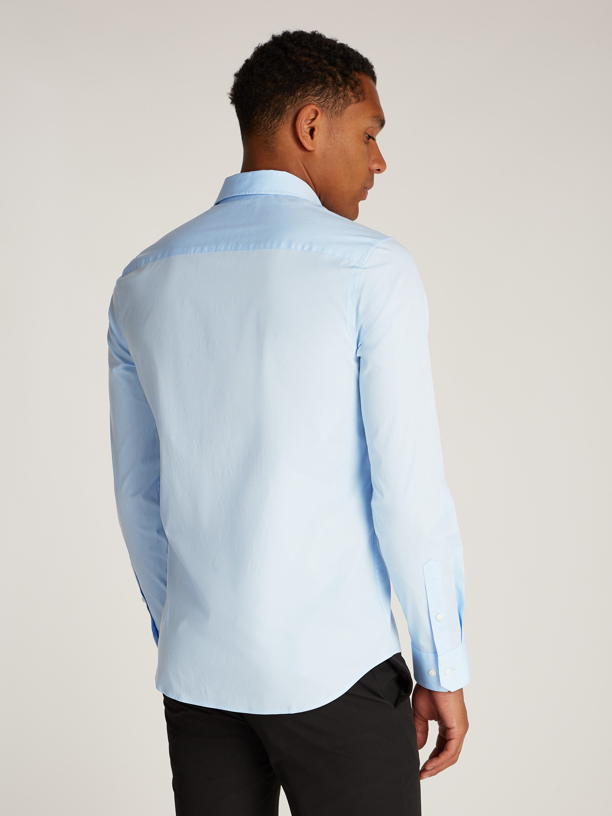 Calvin Klein Businessoverhemd STRETCH POPLIN SLIM SHIRT met calvin klein-logo op de borst