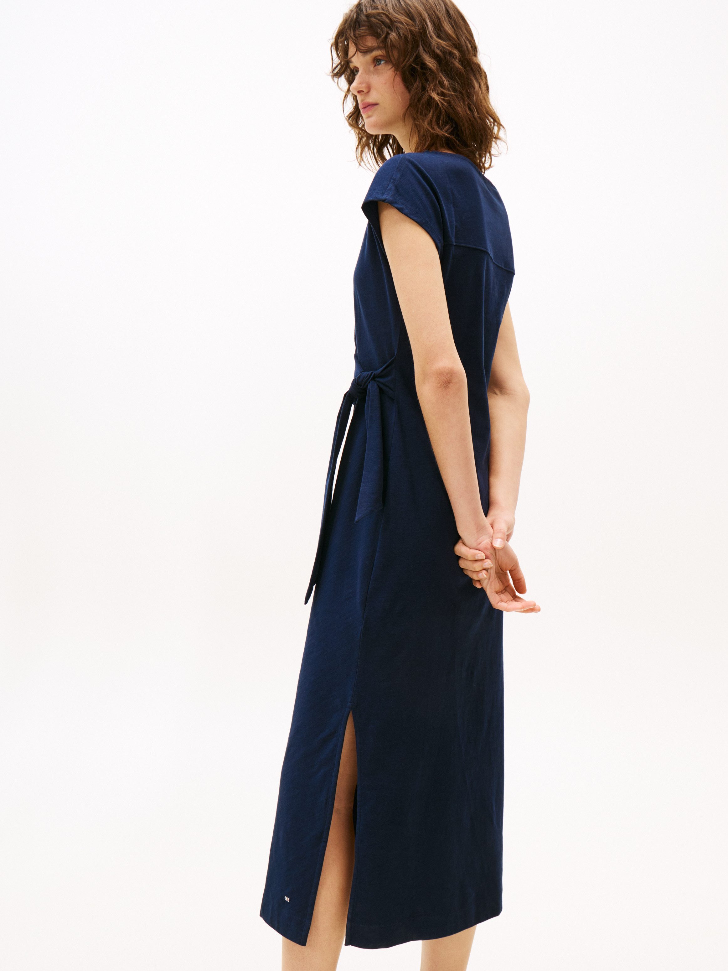 Tommy Hilfiger Midi-jurk KNOT BOAT-NK MIDI DRESS SS