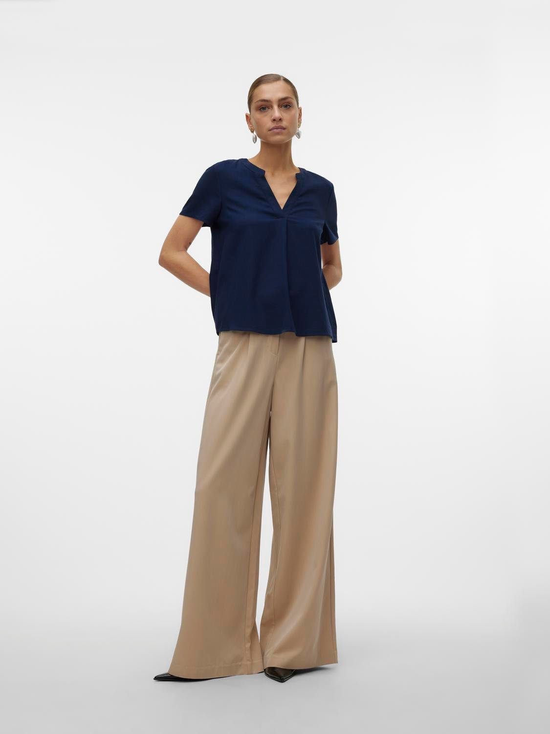 Vero Moda Shirt VMMYMILO SS V-NECK TOP WVN GA