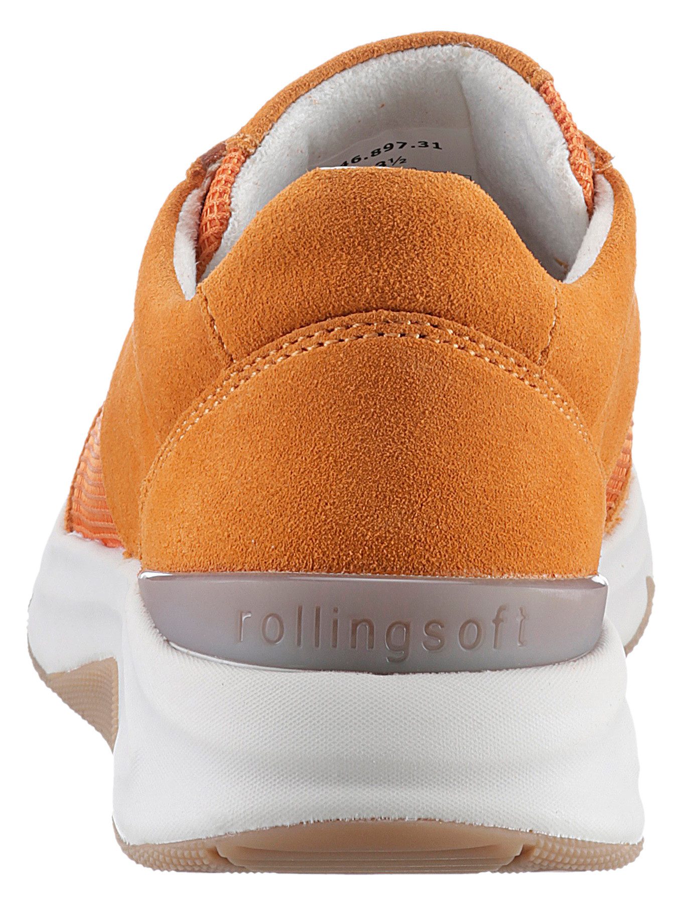 Gabor Rollingsoft Sneakers met sleehak vrijetijdsschoen, lage schoen, veterschoen, logo op de hiel