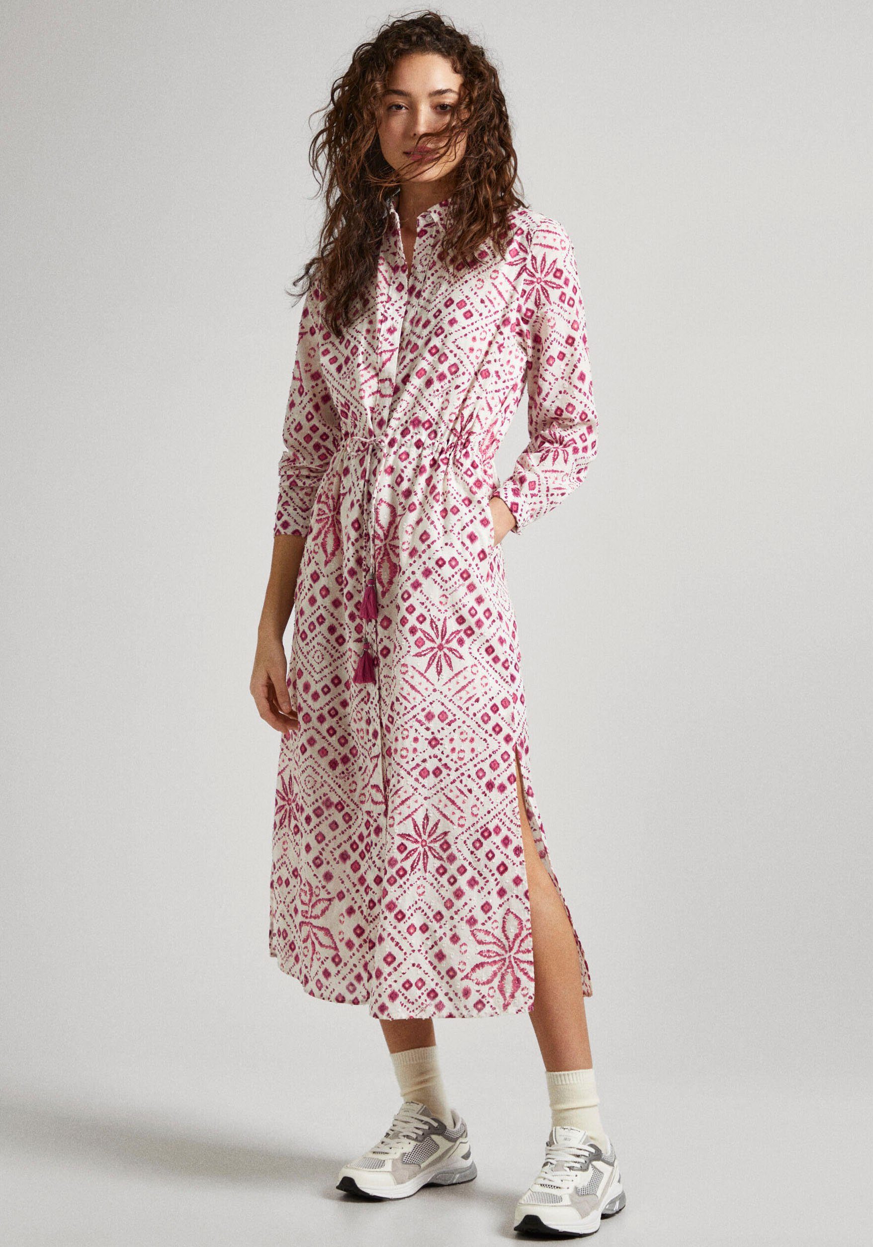 Pepe Jeans Blousejurk PAZ allover bedrukt met bindband