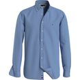 tommy hilfiger overhemd met lange mouwen natural soft solid rf shirt blauw