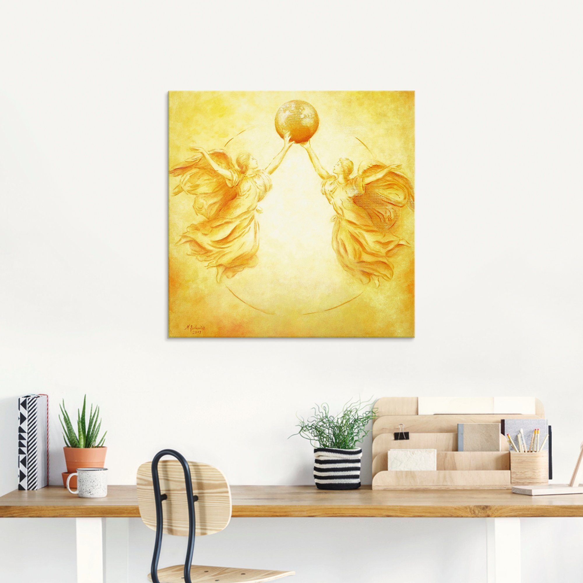 Artland Print op glas Beschermengel van de aarde