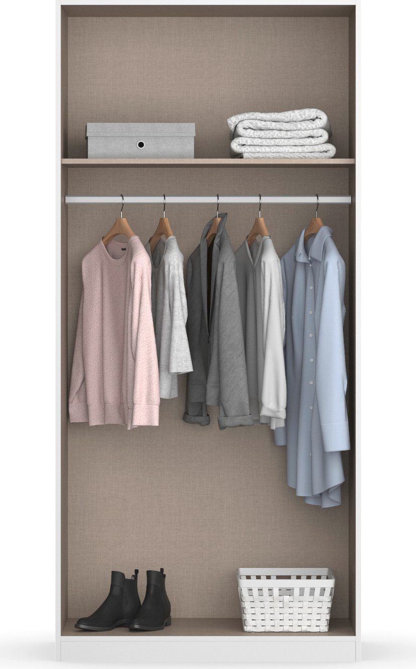 rauch Kastenset Kledingkast kast garderobe waskast COSTA met spiegel veel ruimte, greeploze front en push-to-open functie made in germany
