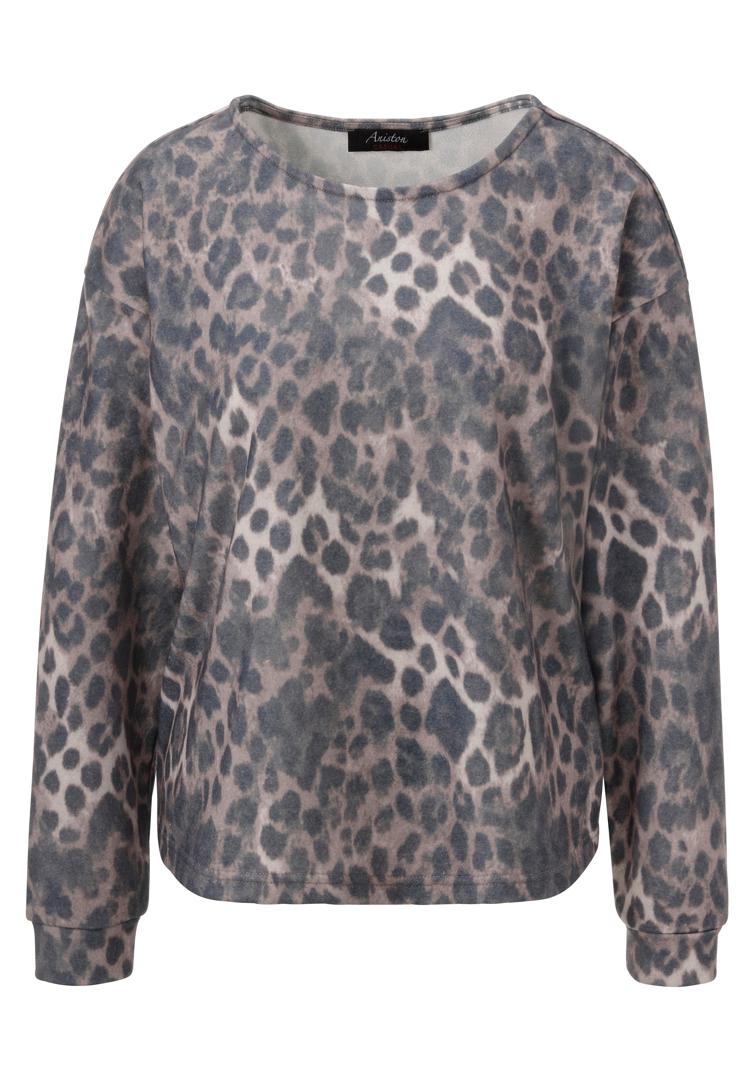 Aniston CASUAL Sweatshirt met trendy luipaardprint - elk stuk uniek - nieuwe collectie