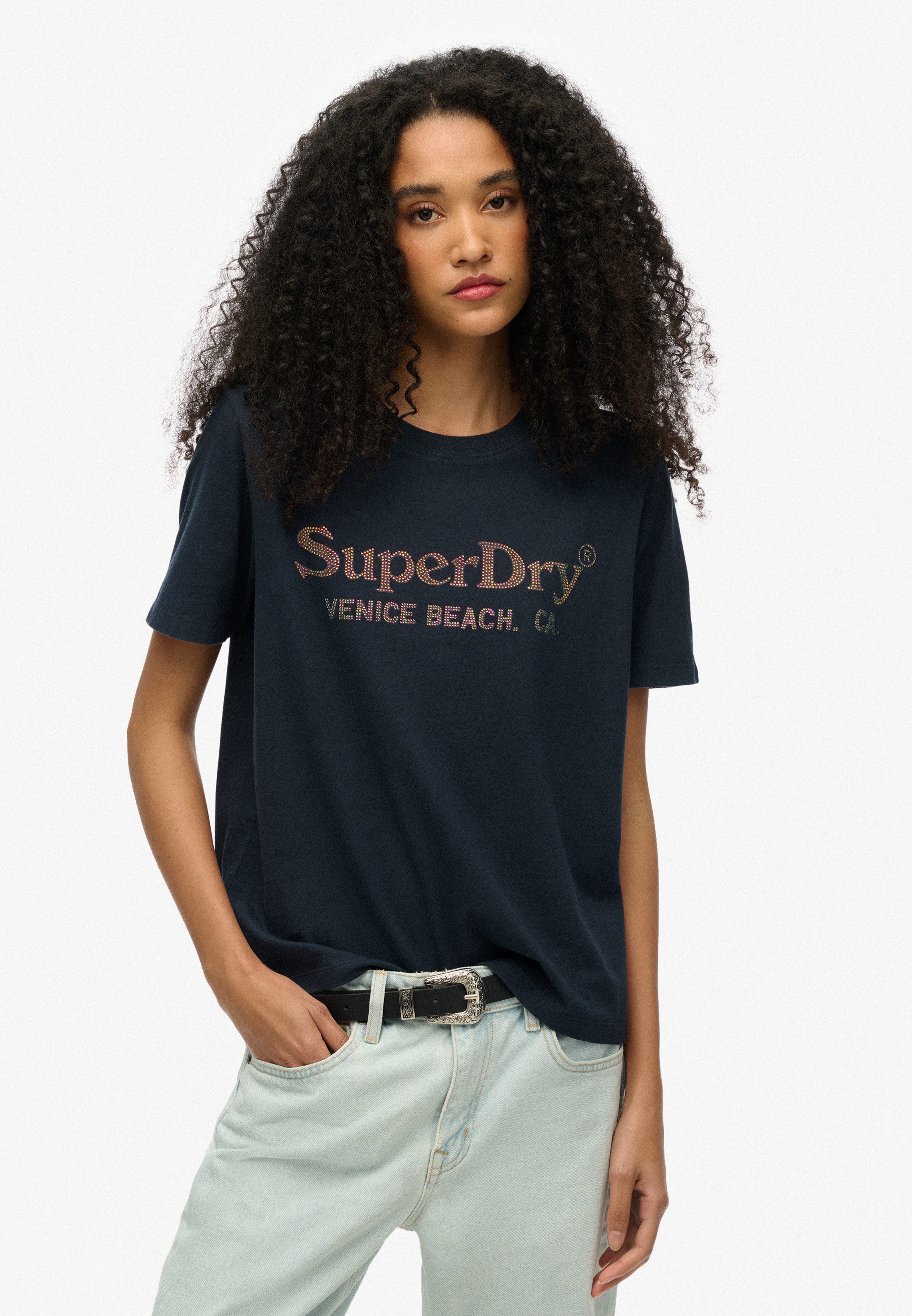 Superdry Shirt met korte mouwen VENUE METALLIC RELAXED TEE