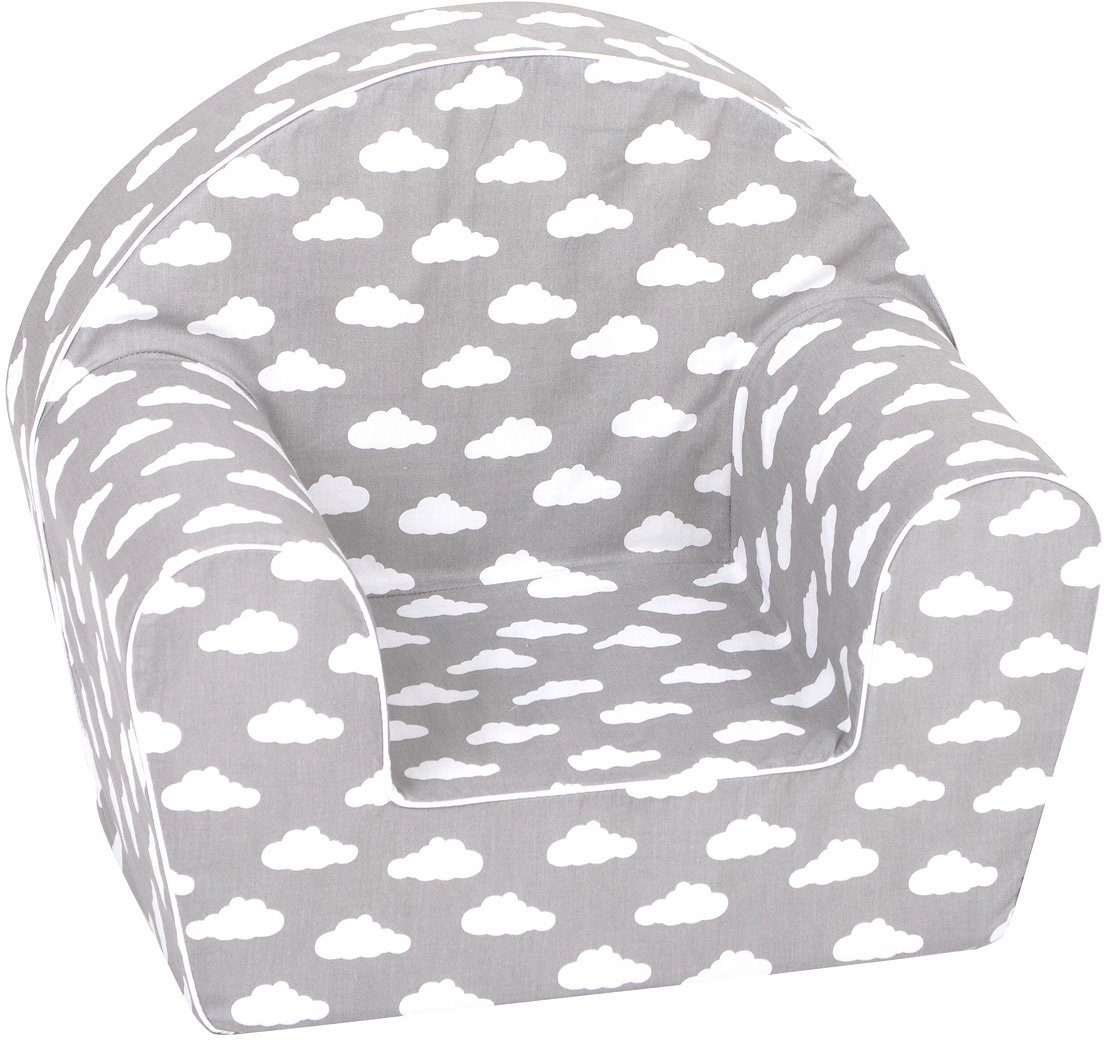 Knorrtoys® Fauteuil Grey white clouds voor kinderen, made in europe