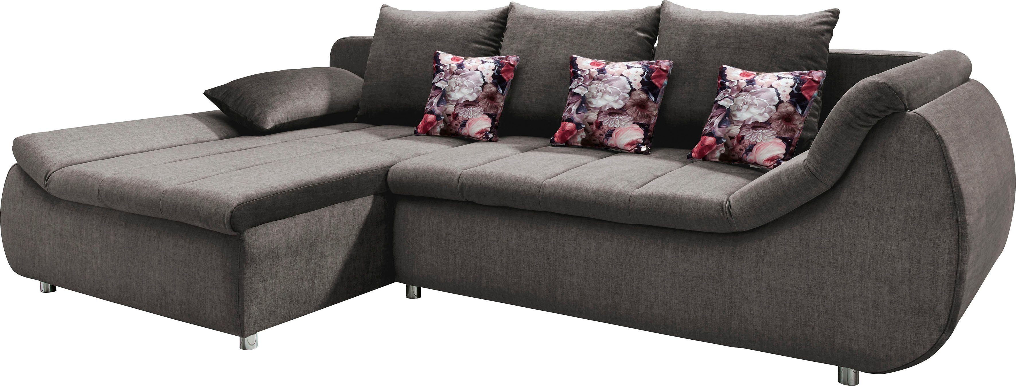 INOSIGN Hoekbank Imola elegant en modern, actuele stiksels in de zitting, comfortabel, L-vorm