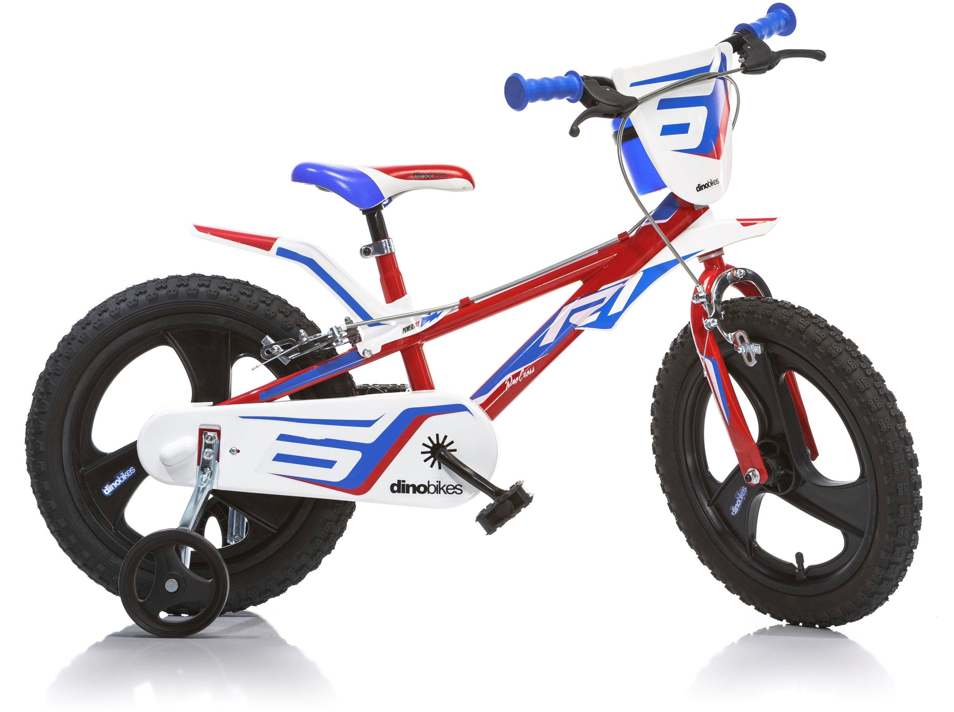 Dino Kinderfiets Mountainbike met zijwieltjes, klep en coole spatborden