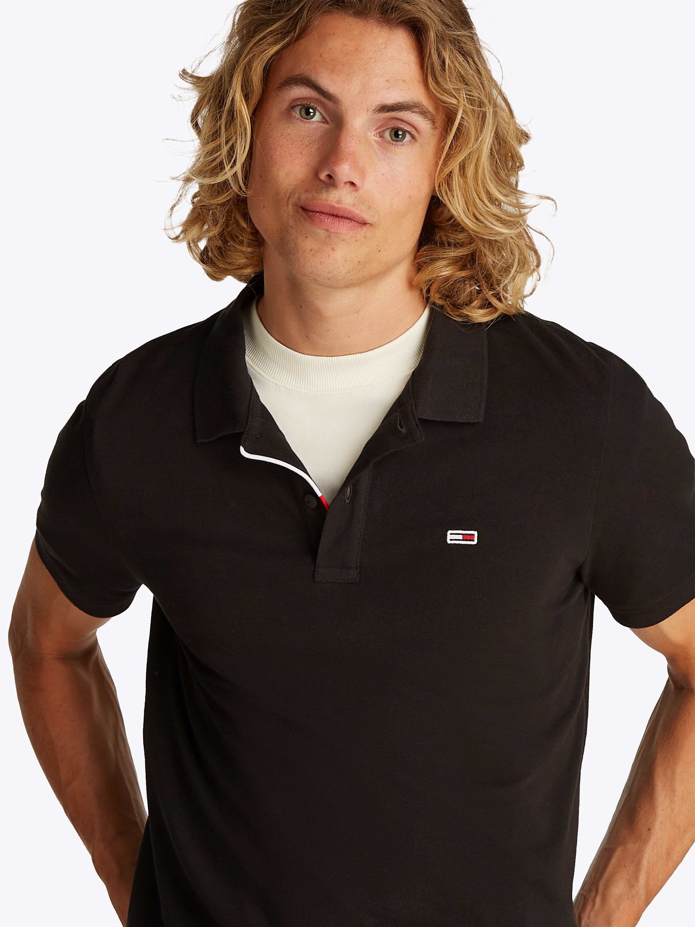 TOMMY JEANS Poloshirt TJM SLIM PLACKET POLO EXT