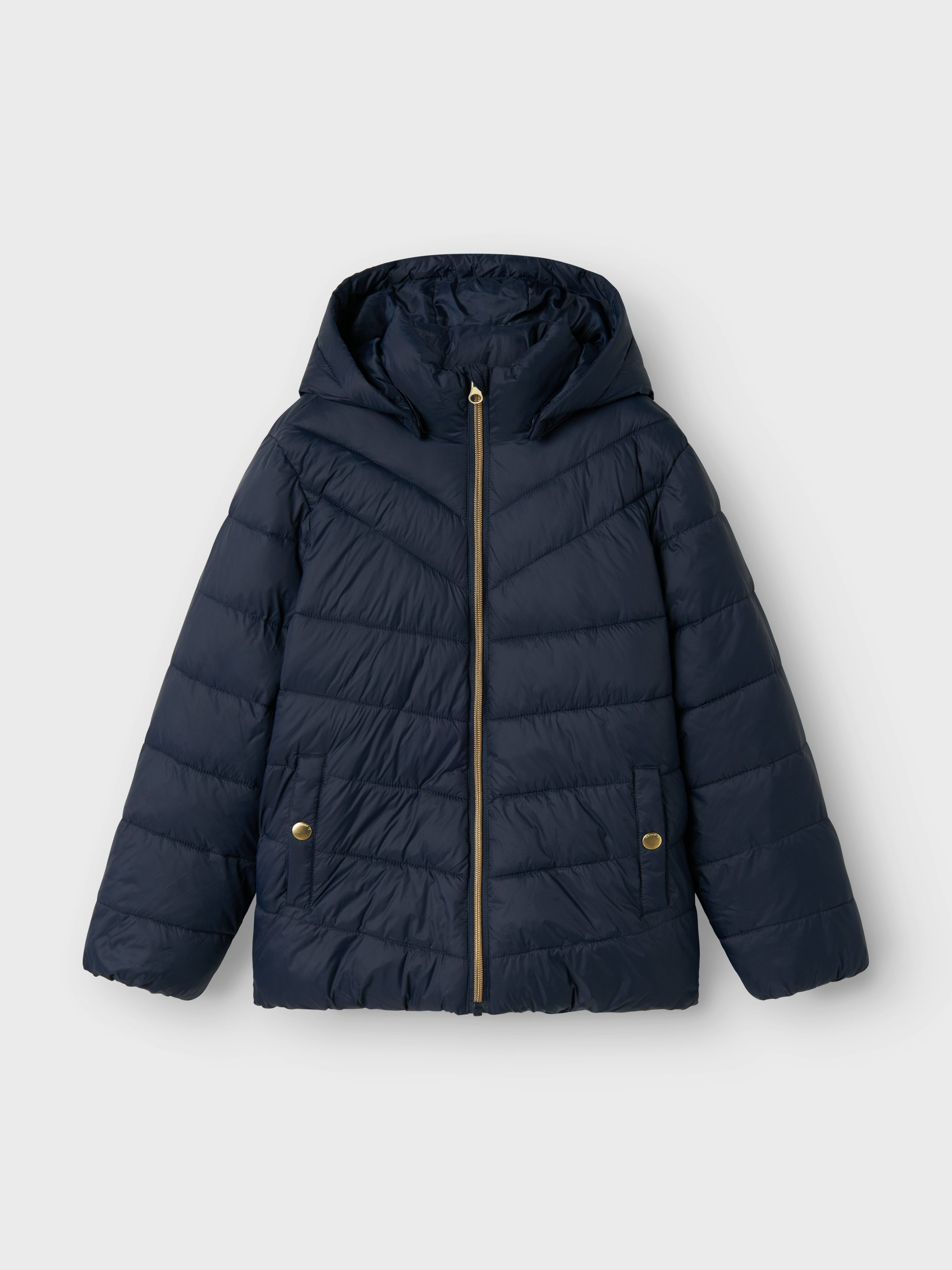 Name It Gewatteerde jas NKFMONAY JACKET PB Decoratieve, reflecterende details meisjes winterjassen maat 140 blauw