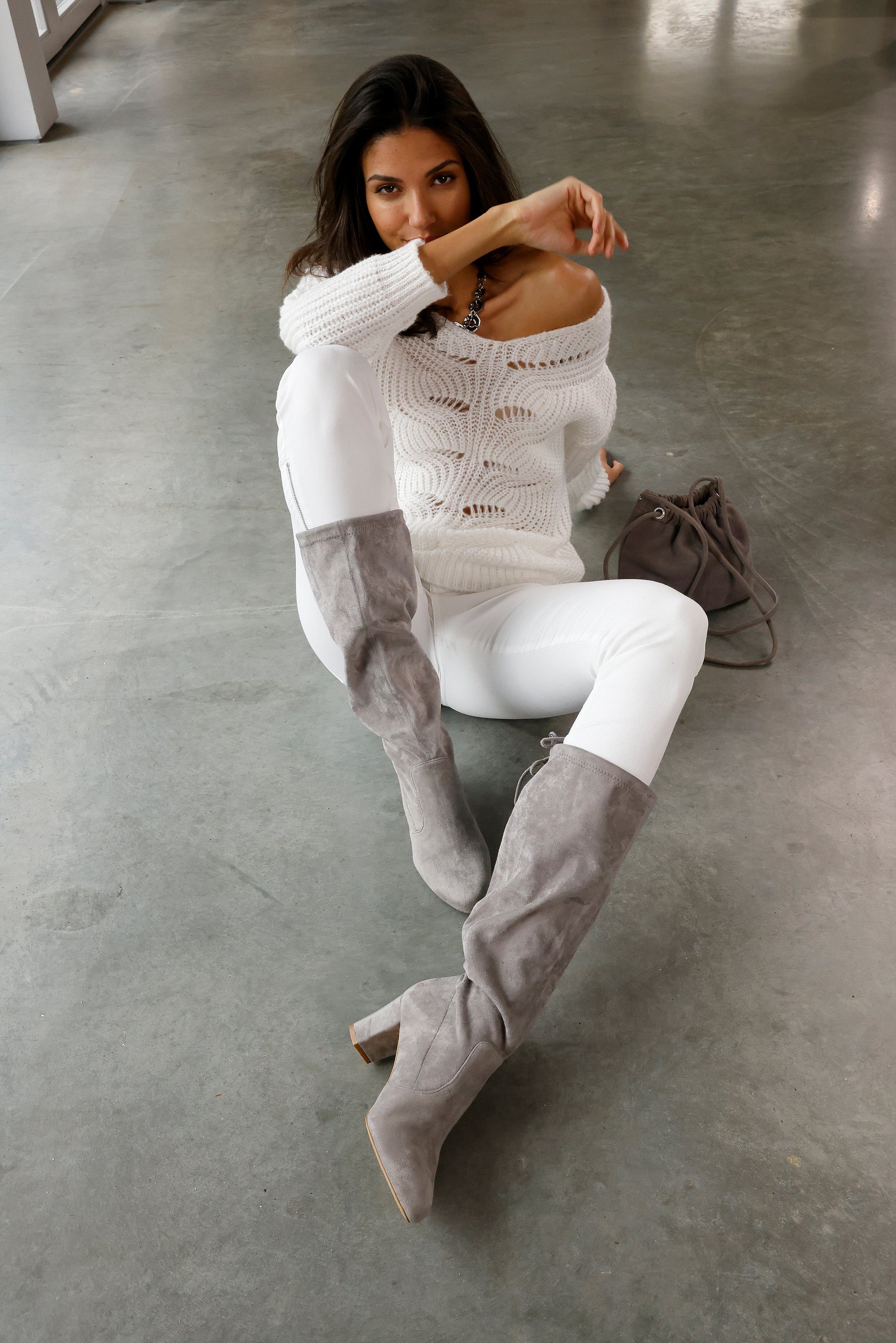 Lascana Instaplaarzen Slip-on boots, slouchy boots, slip-on, stretch & blokhak