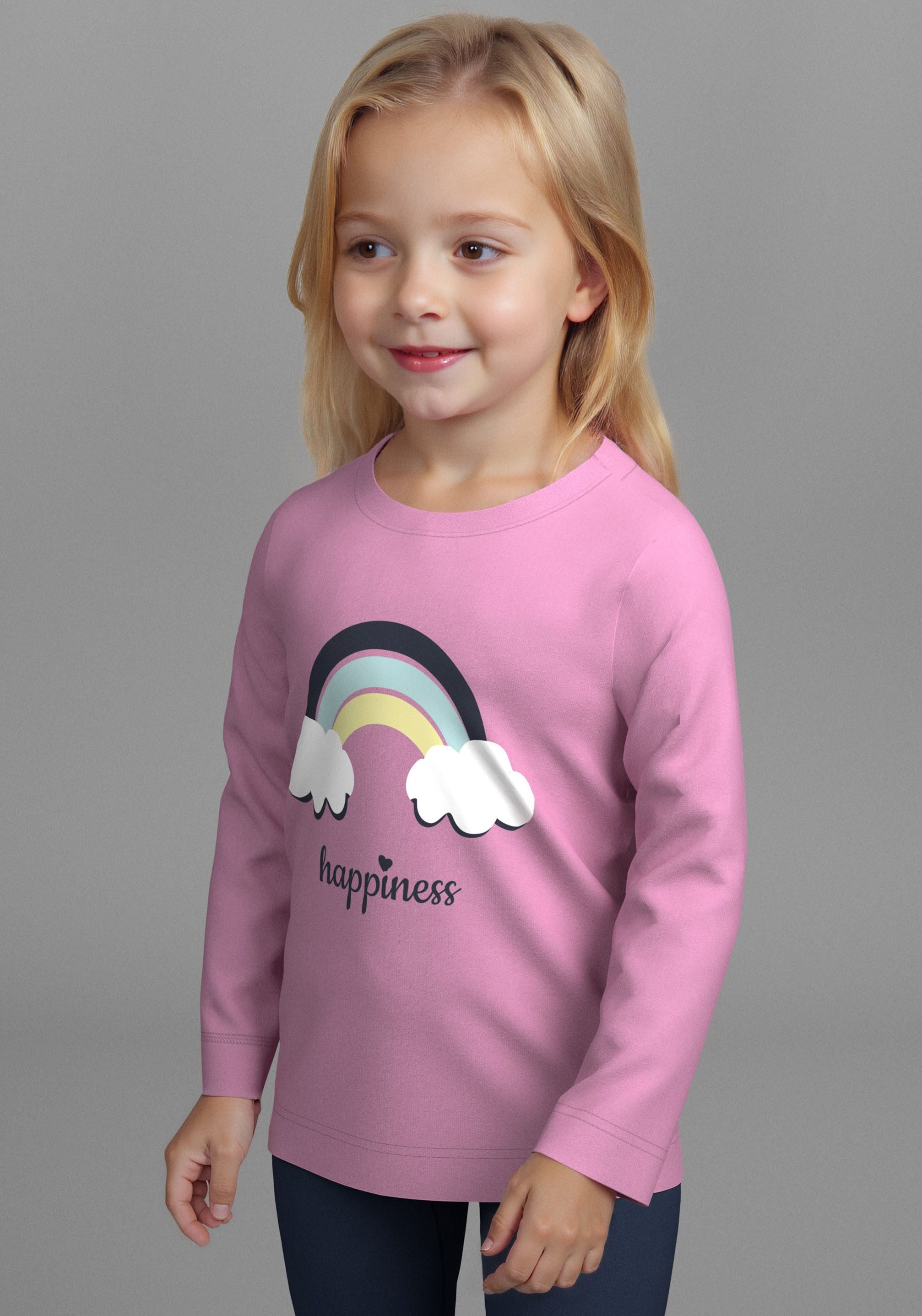 KIDSWORLD Shirt met lange mouwen 2-pack 1x effen + 1x gestreept lange mouwen shirts (2-delig)