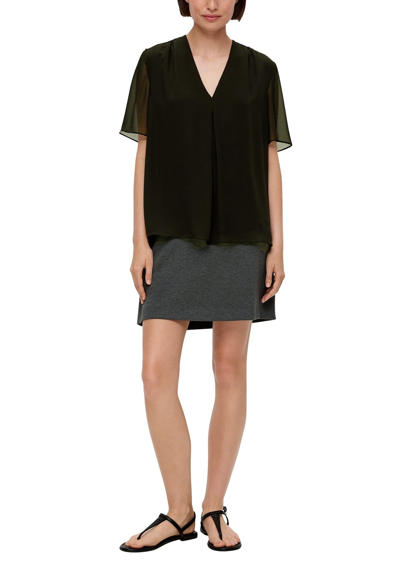 s.Oliver BLACK LABEL Shirtblouse met ingelegde plooi voor