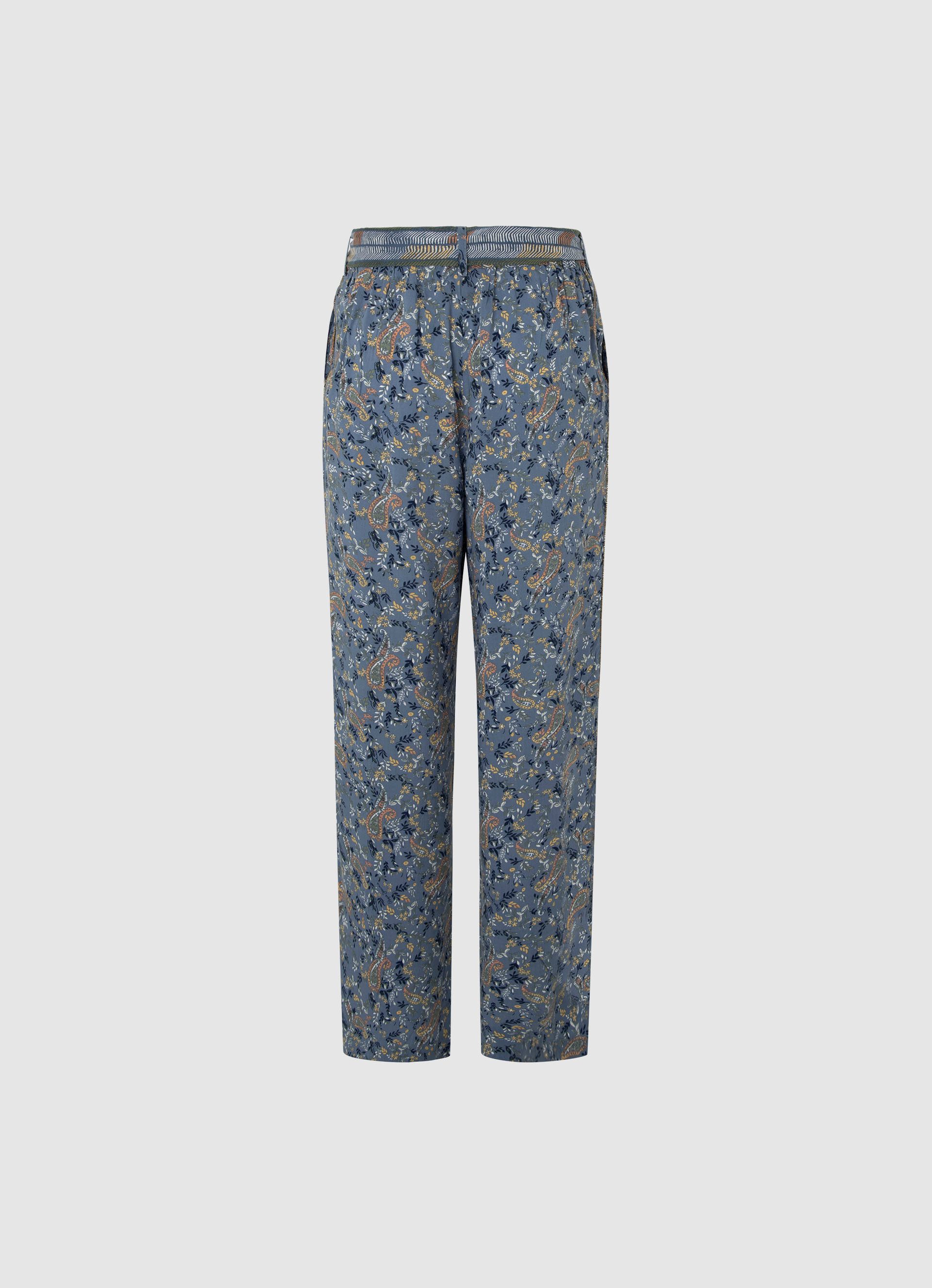 Pepe Jeans Palazzobroek Monica met alloverprint, van vloeiende viscosekwaliteit