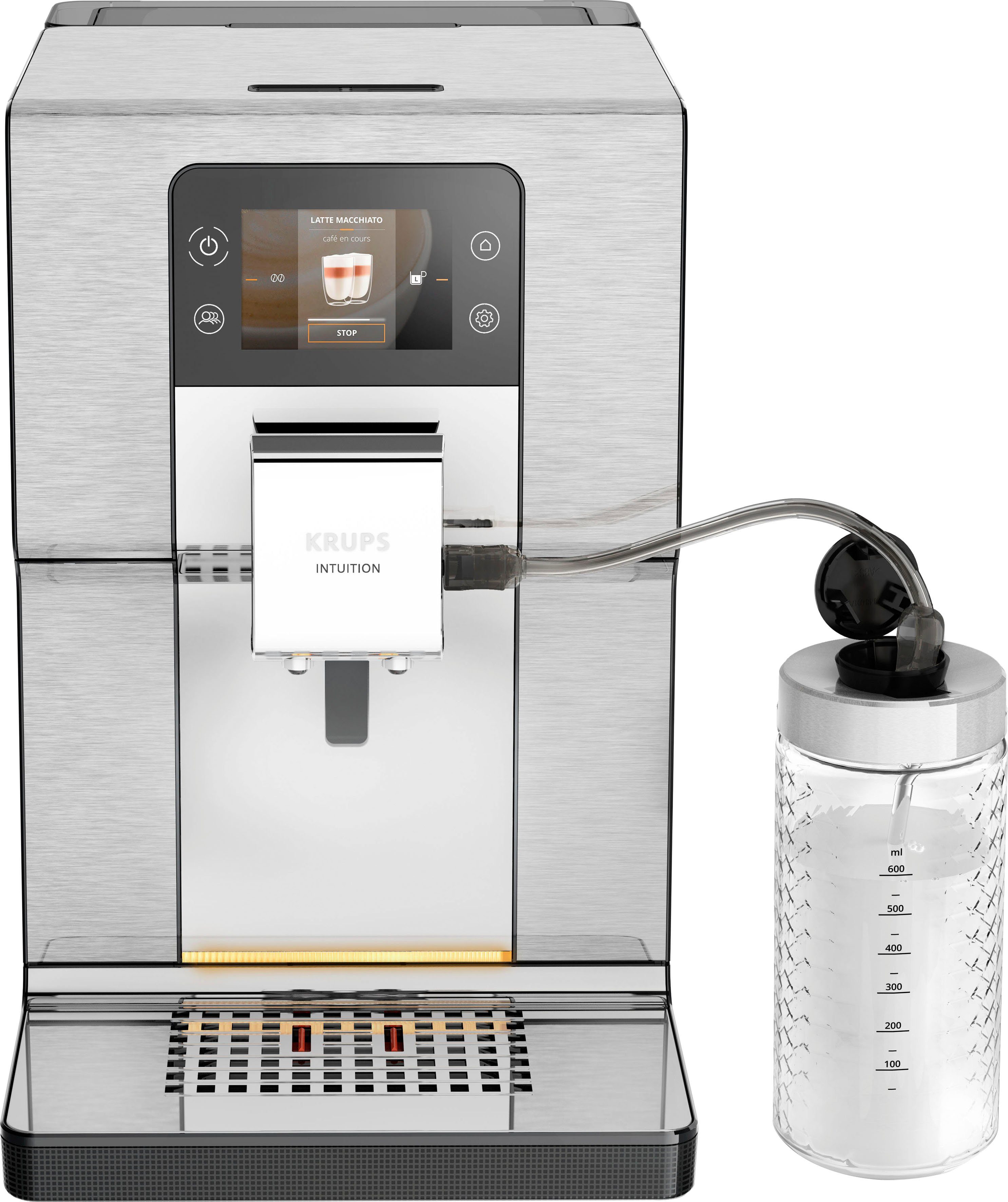 Krups Volautomatisch koffiezetapparaat EA877D Intuition Experience+, 21 warme en koude dranken, geluidsarm, kleuren-touchscreen