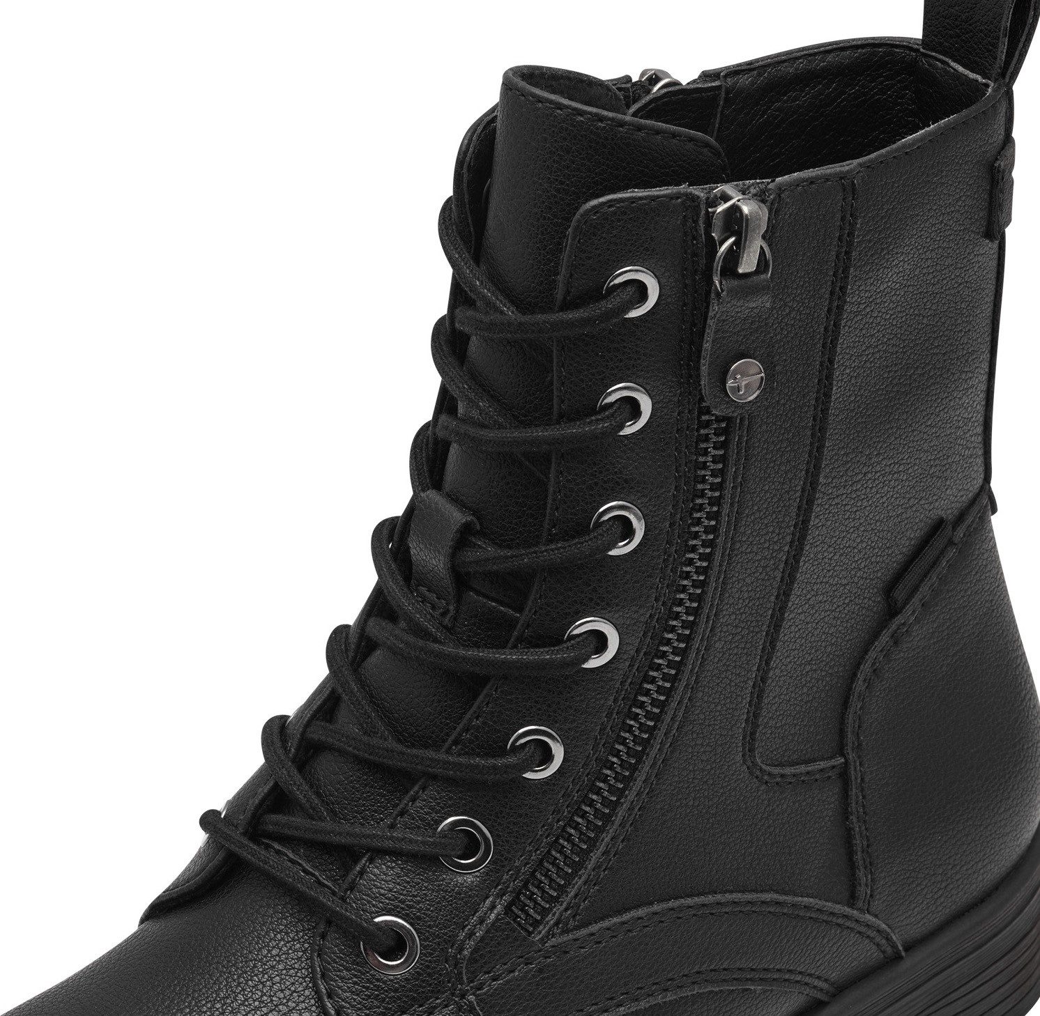 Tamaris Hoge veterschoenen SHAE blokhak, veterschoenen, laarsjes met decoratieve ritssluiting