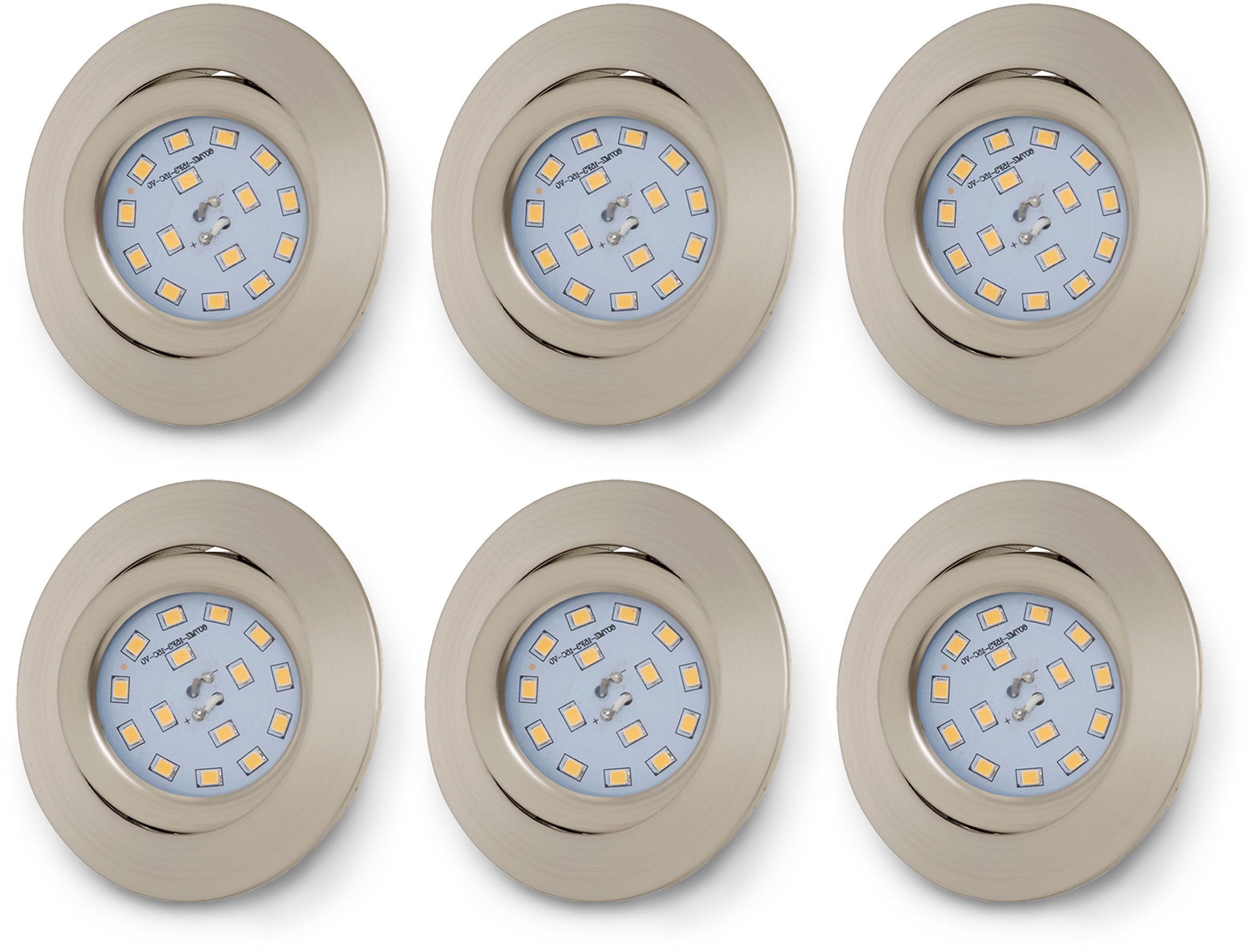 B.K.Licht Ledinbouwlamp 6-delige set inbouwspots, draaibare plafondspots, platte spots