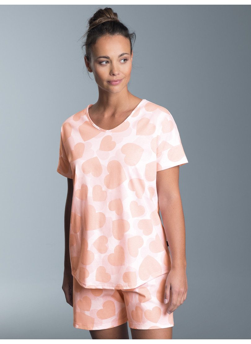 Trigema Pyjama TRIGEMA korte pyjama met allover hartjespatroon (1-delig)