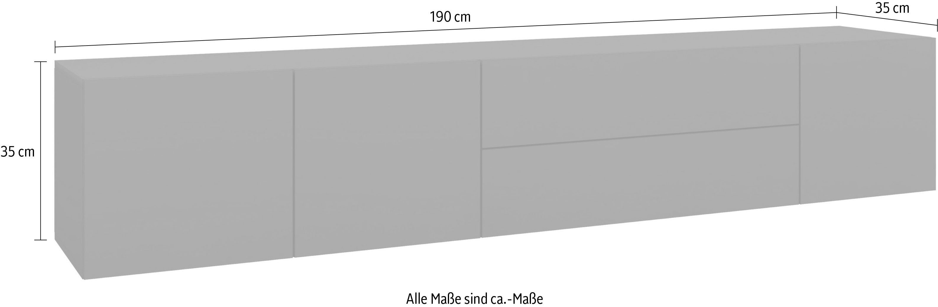 borchardt Möbel Tv-meubel Sophia Breedte 190 cm, staand en hangend te monteren