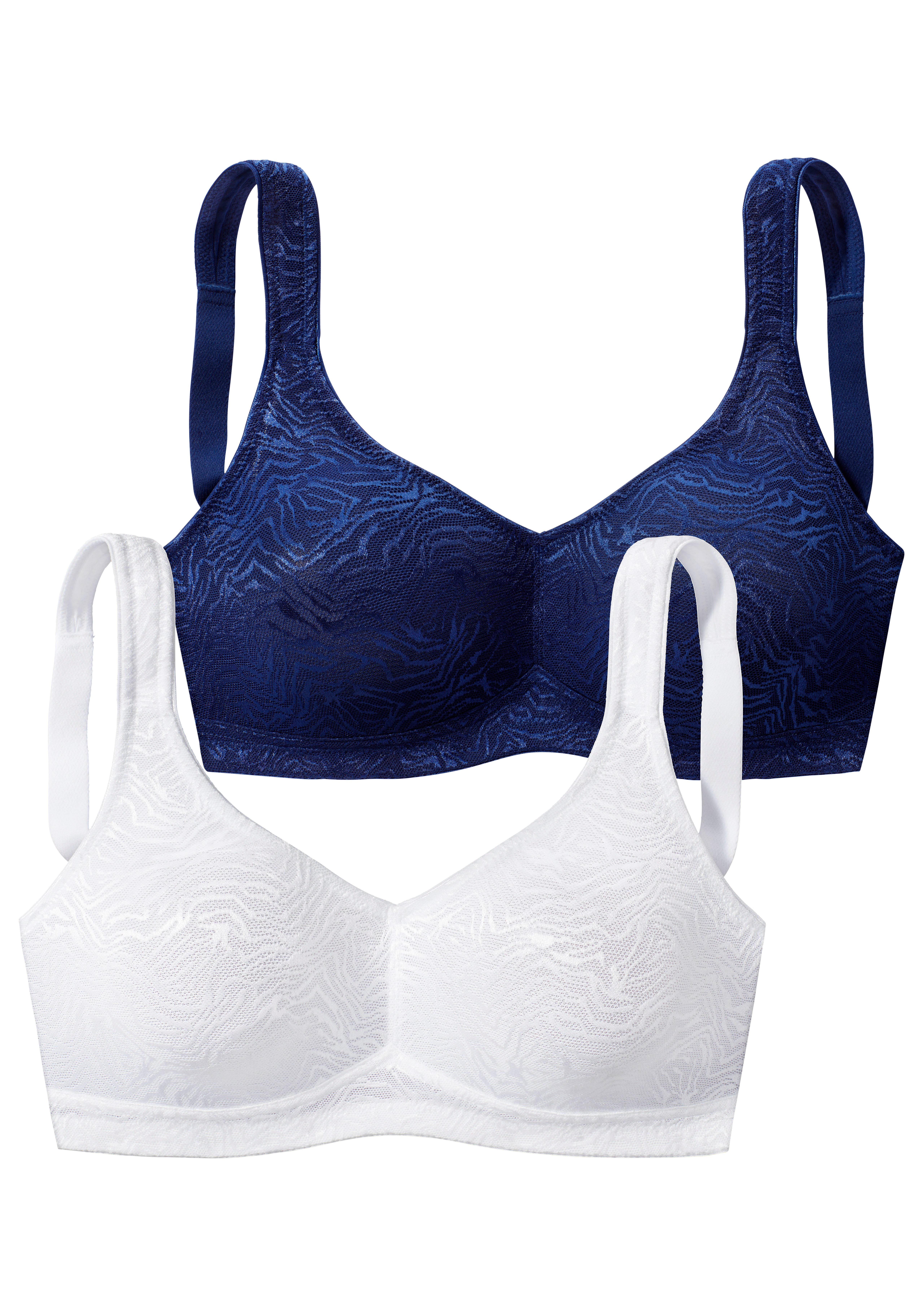 Petite fleur Soft-bh zonder beugel van glanzend jacquardmateriaal in dierenontwerp (Set van 2)