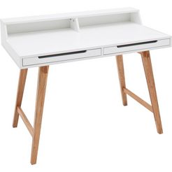 Otto MCA furniture Bureau Tiffy matwit gelakt. frame massief hout beukenkleur. breedte 110 cm aanbieding
