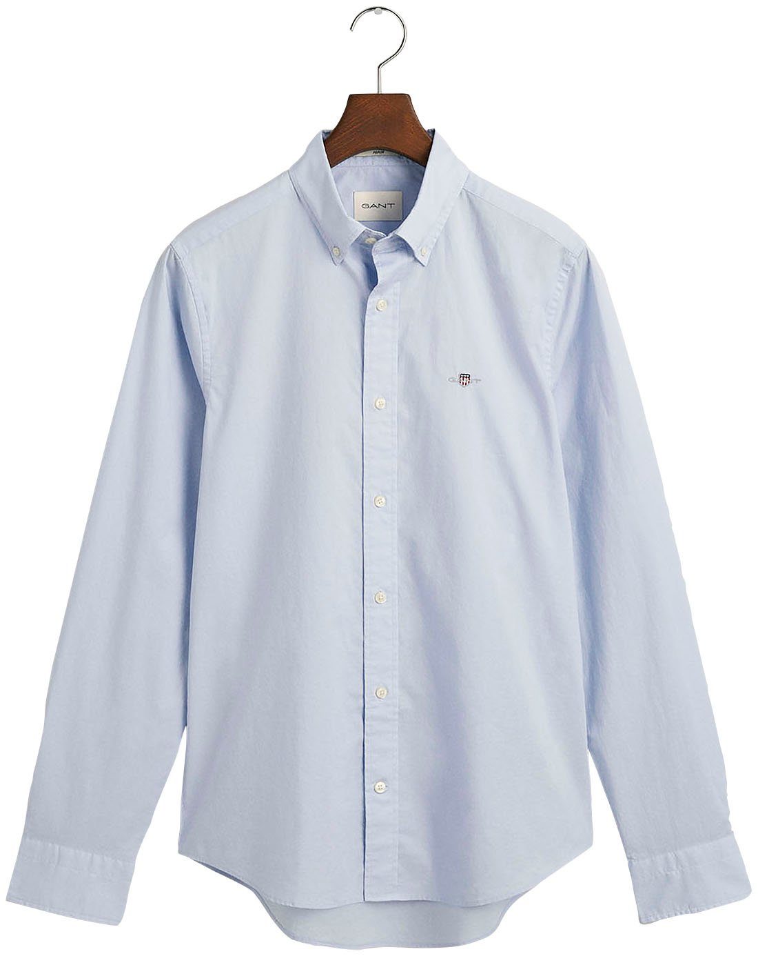 Gant Overhemd met lange mouwen Slim fit poplin overhemd licht slijtvast easy care