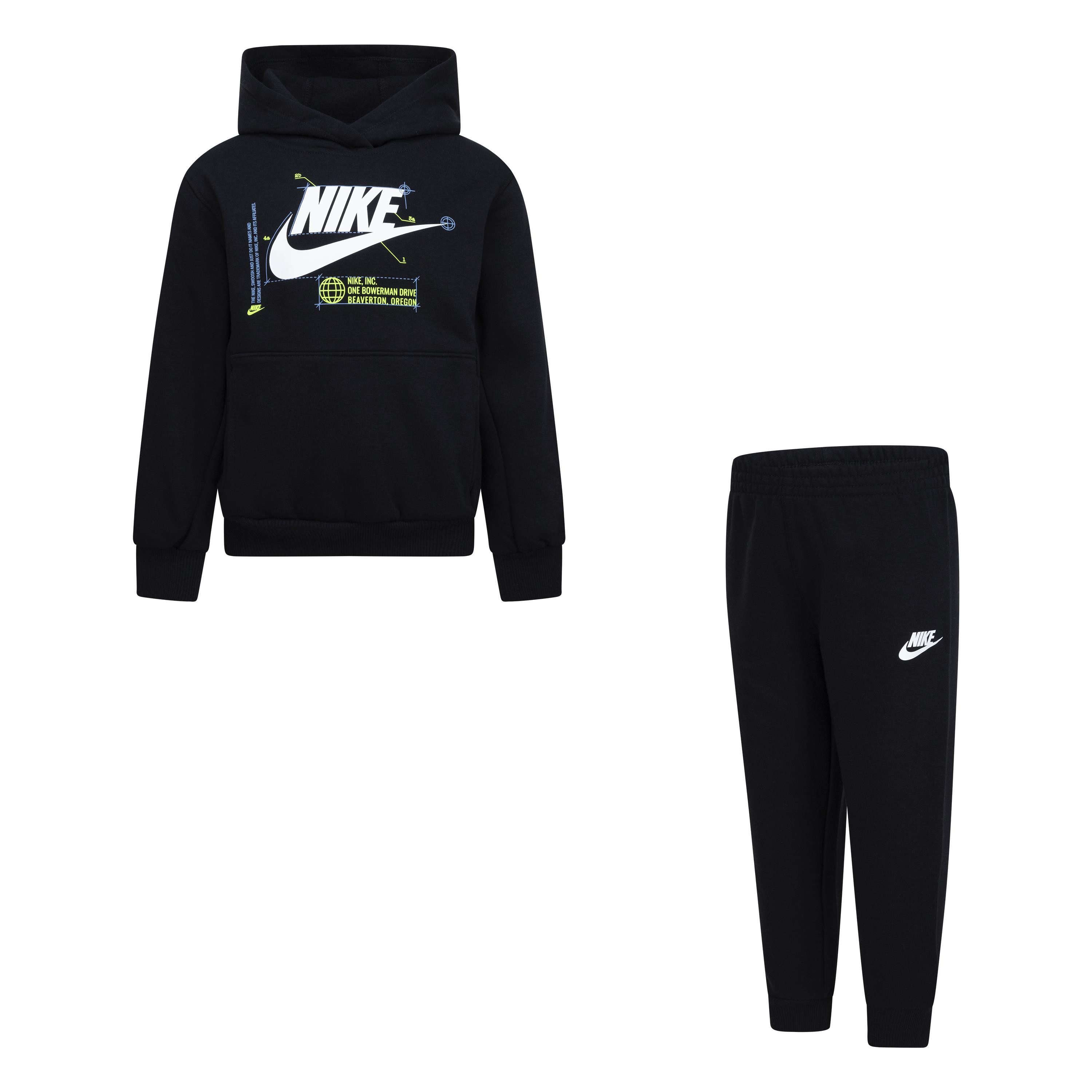 Nike Sportswear Joggingpak KNB B NSW HBR FUTURA PO PANT S (set, 2-delig) jongens babypakjes maat 110 (5) zwart