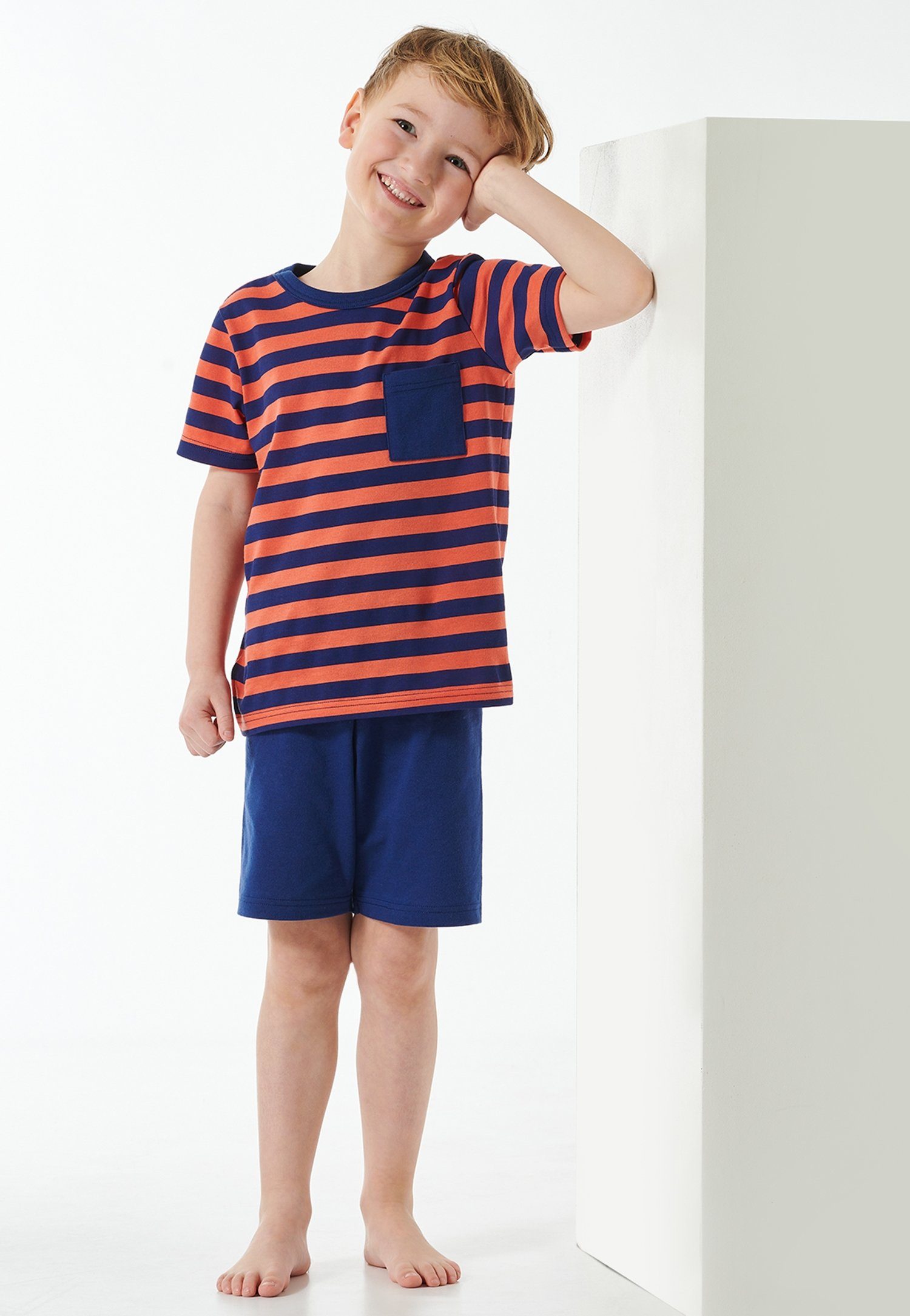 Schiesser Shortama "Casual World" met gestreept shirt (set, 2-delig)
