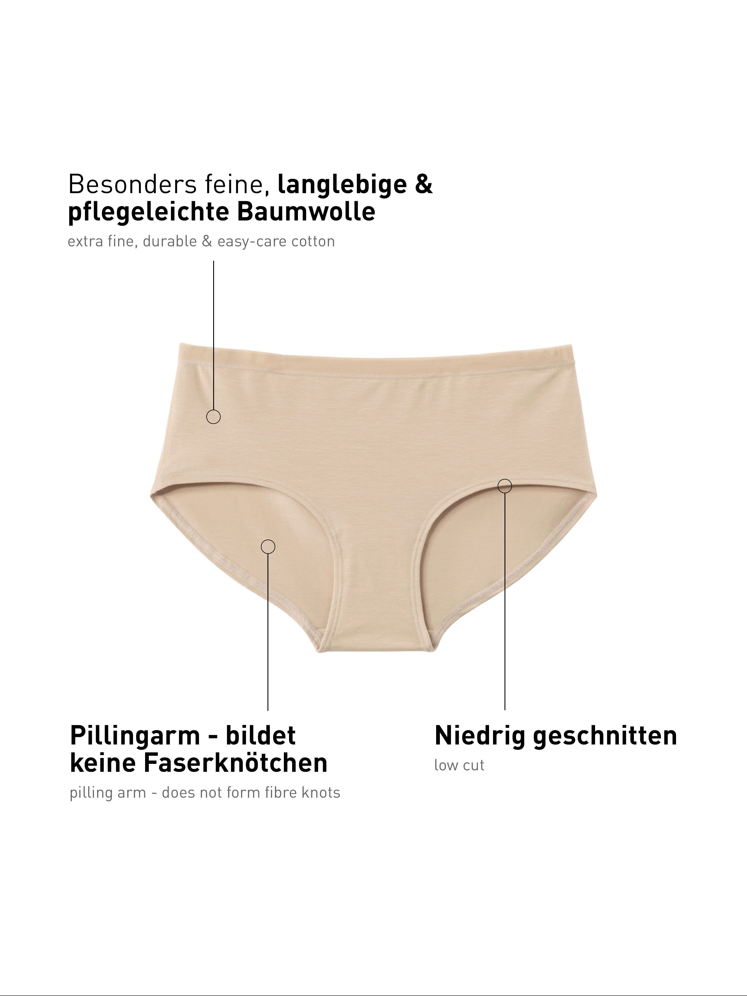 CALIDA Hipster Natural Comfort met low-cut snit