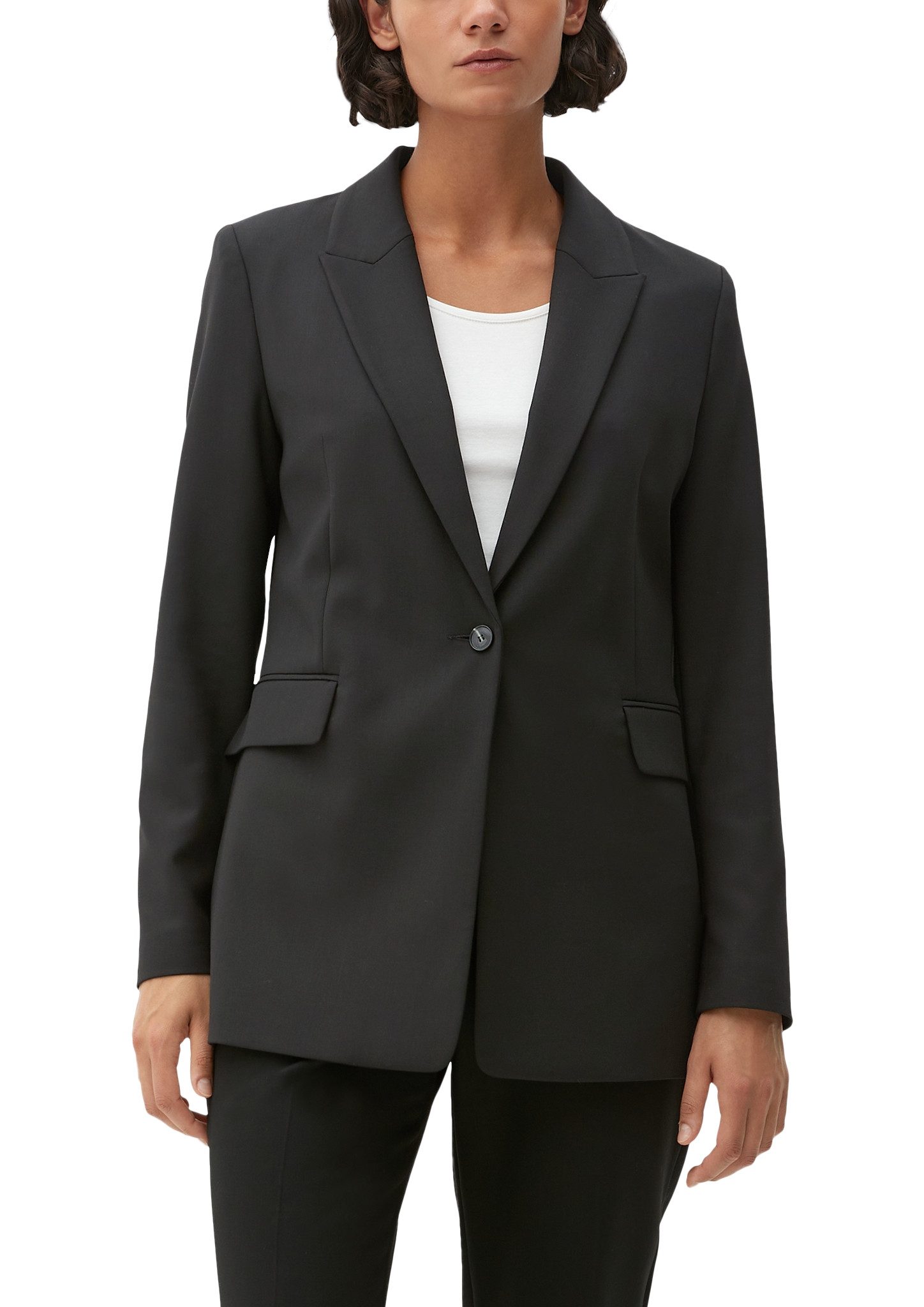 s.Oliver BLACK LABEL Lange blazer met 4-knoopsmanchetten aan de mouwen