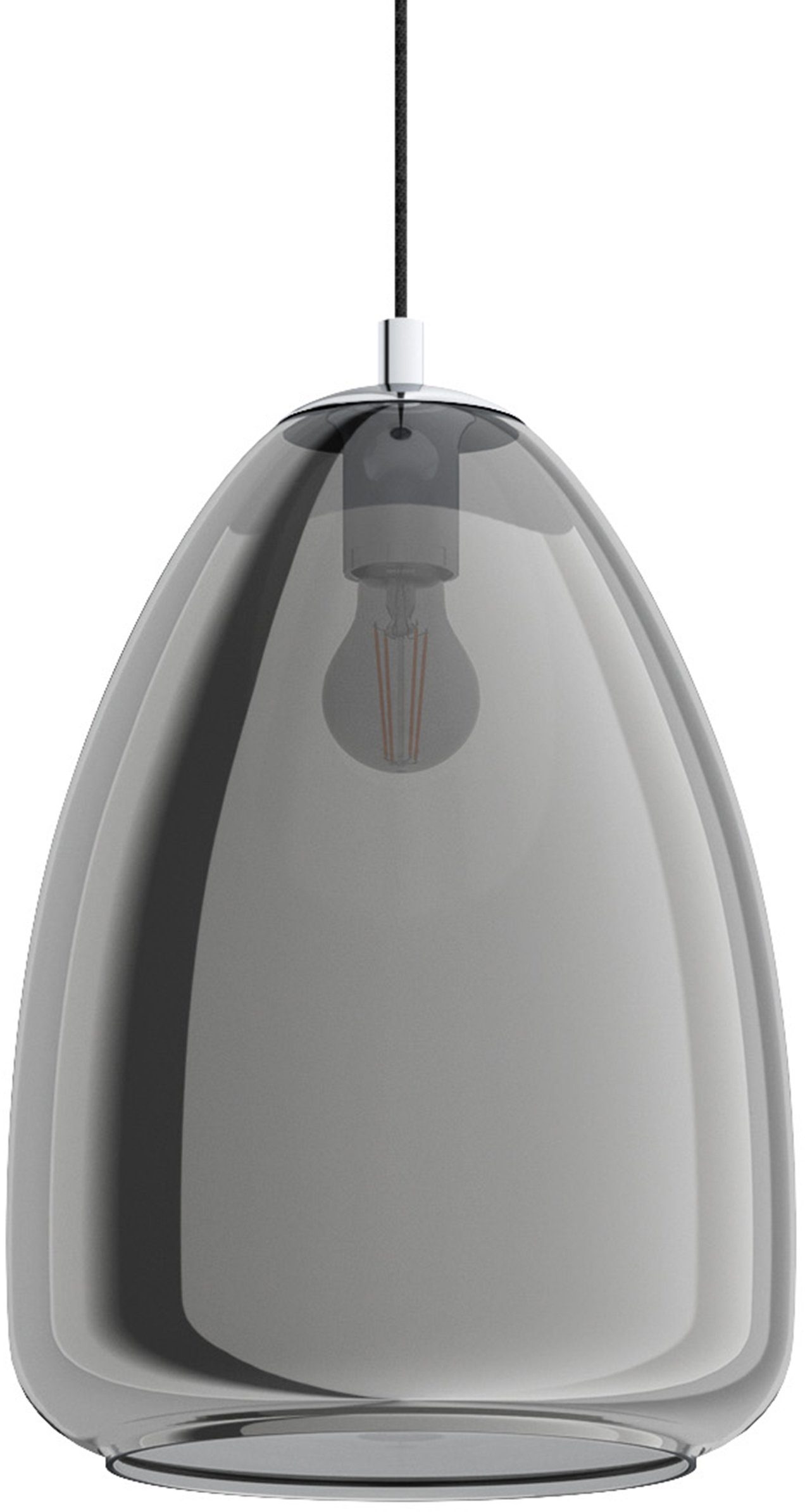 eglo hanglamp alobrase chroom - oe30 x h110 cm - hanglamp - eettafellamp - keuken grijs