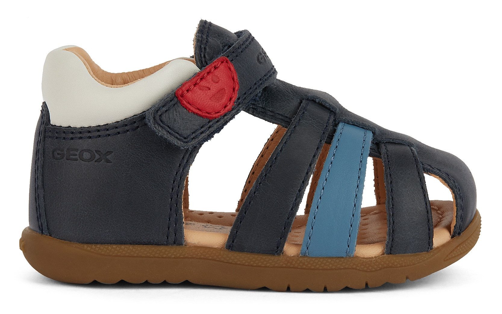 Geox Babyschoentjes B SANDAL MACCHIA BOY , sandaal, babyschoen, klittenbandschoen met kleurrijke riempjes