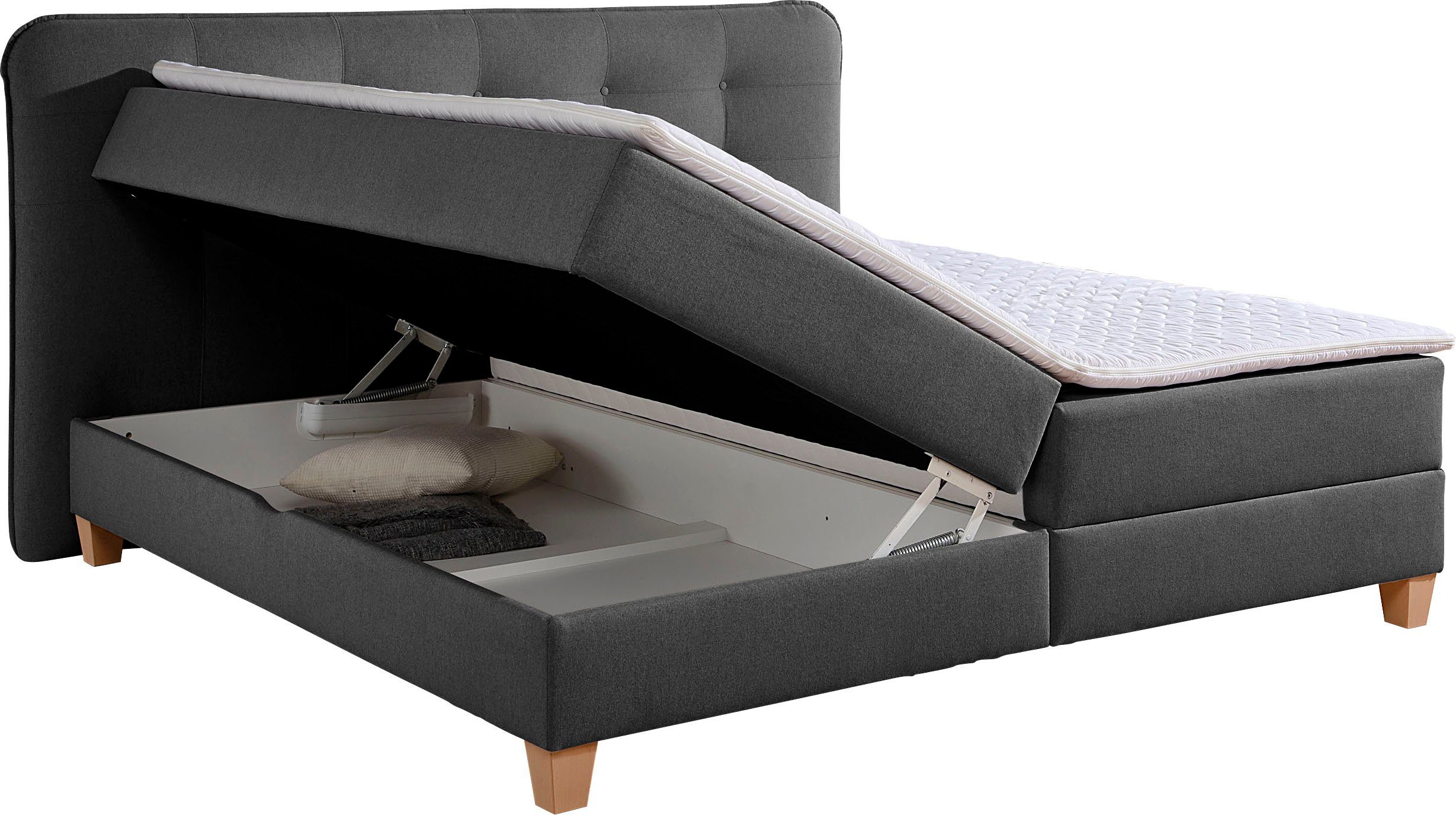 Home affaire Boxspring inclusief topmatras van koudschuim en bedkist
